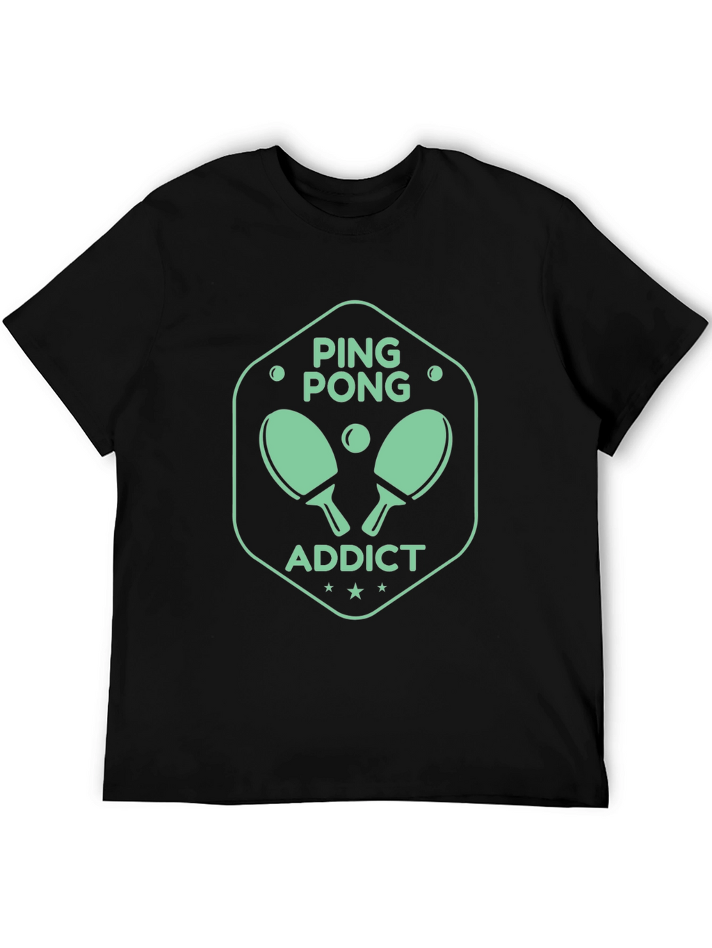 Ping Pong Addict Graphic Tee - Black Cotton T-Shirt