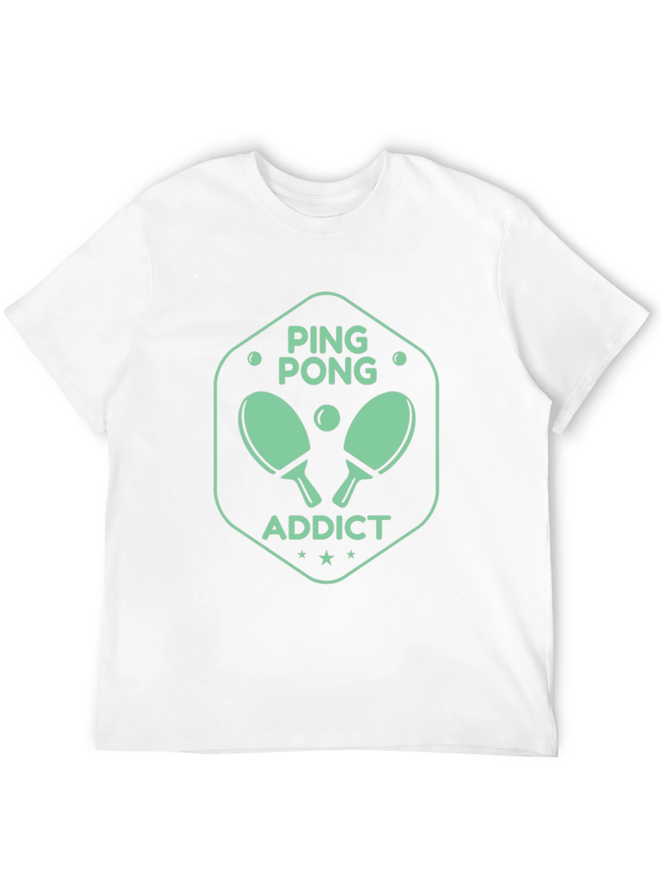 Ping Pong Addict Graphic Tee - Black Cotton T-Shirt