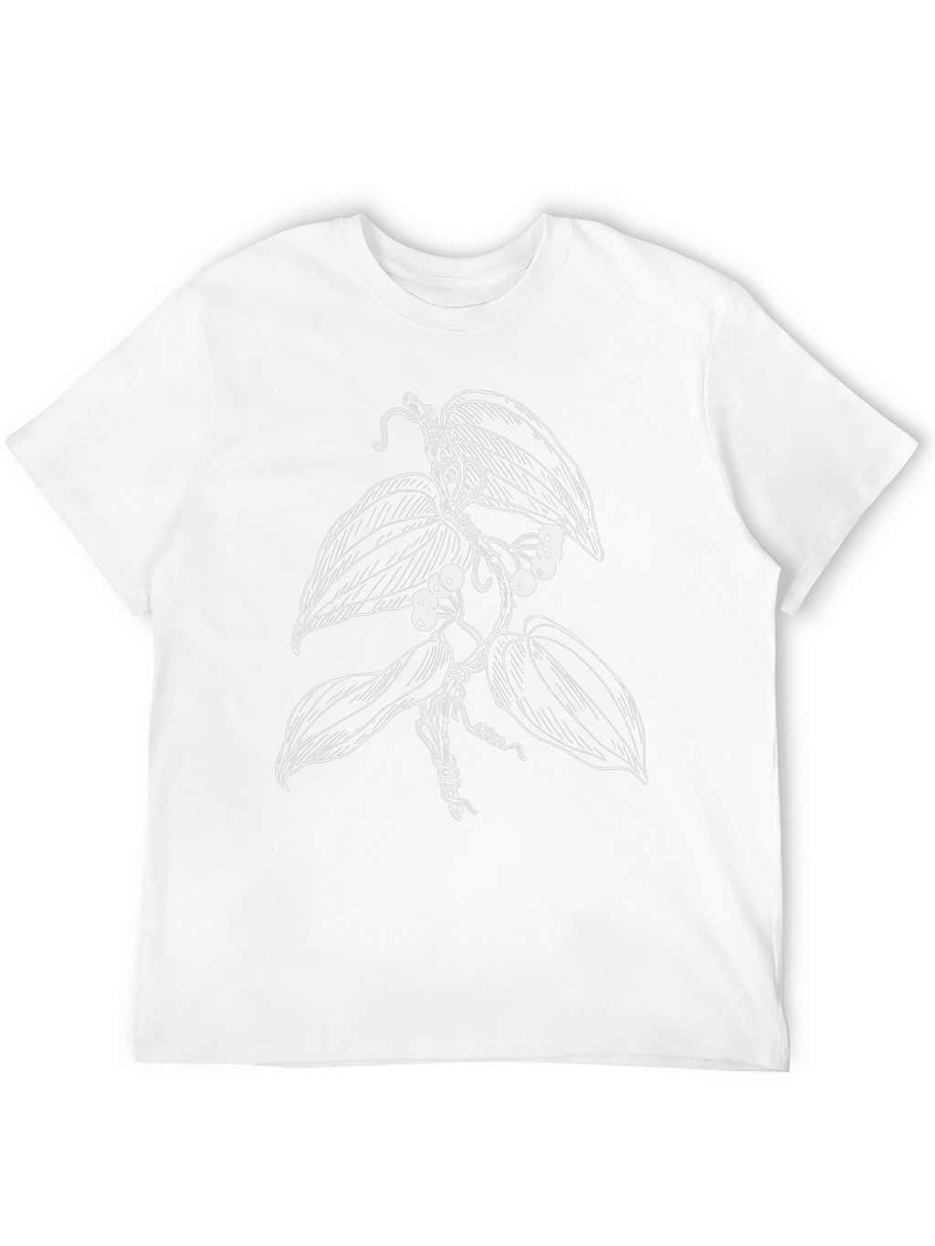 Botanical Vine Graphic Tee - Black Cotton T-Shirt