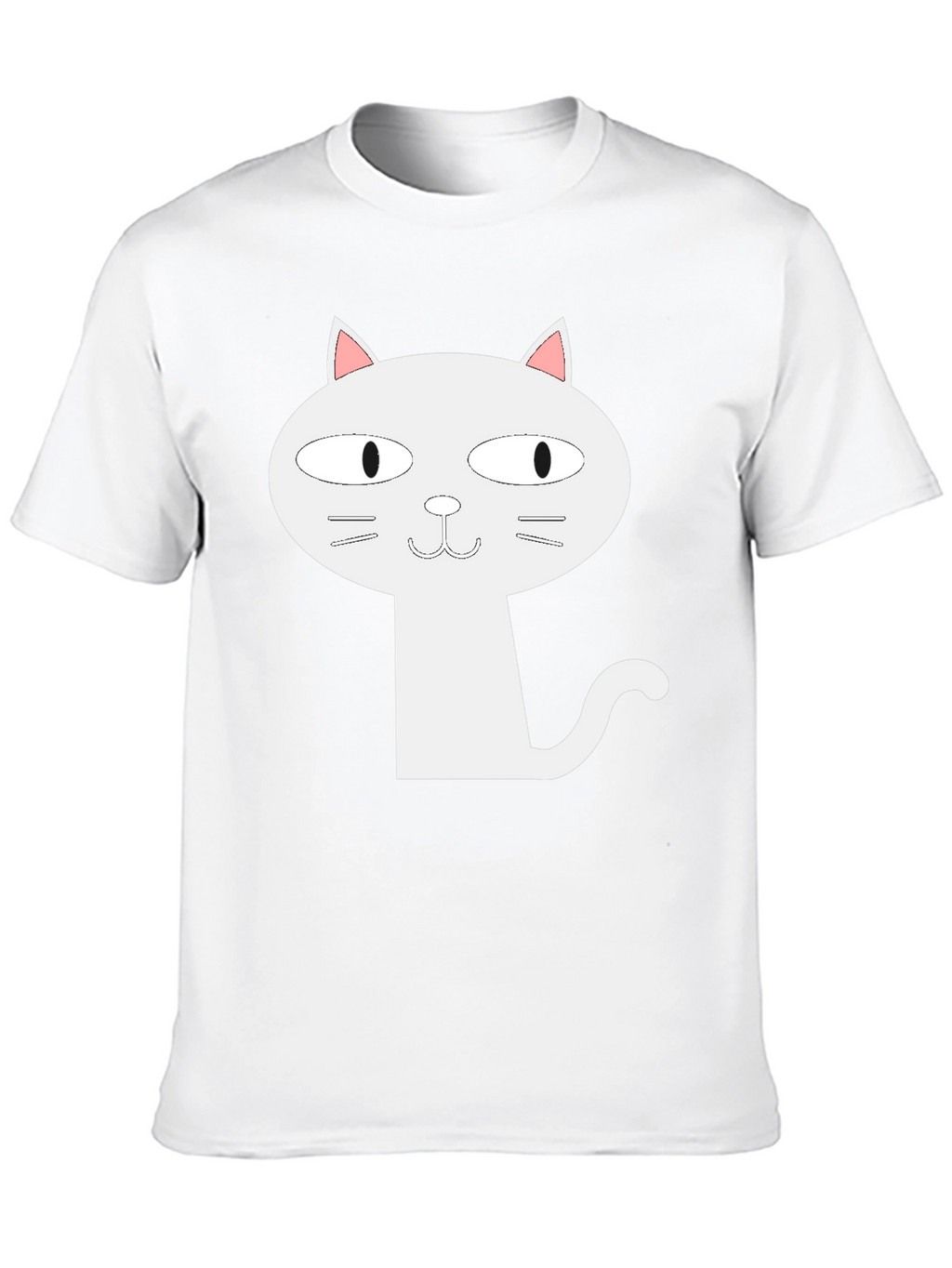 Cartoon Cat Graphic T-Shirt - Black