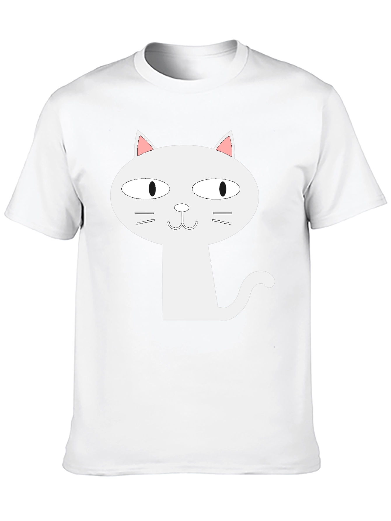Cartoon Cat Graphic T-Shirt - Black