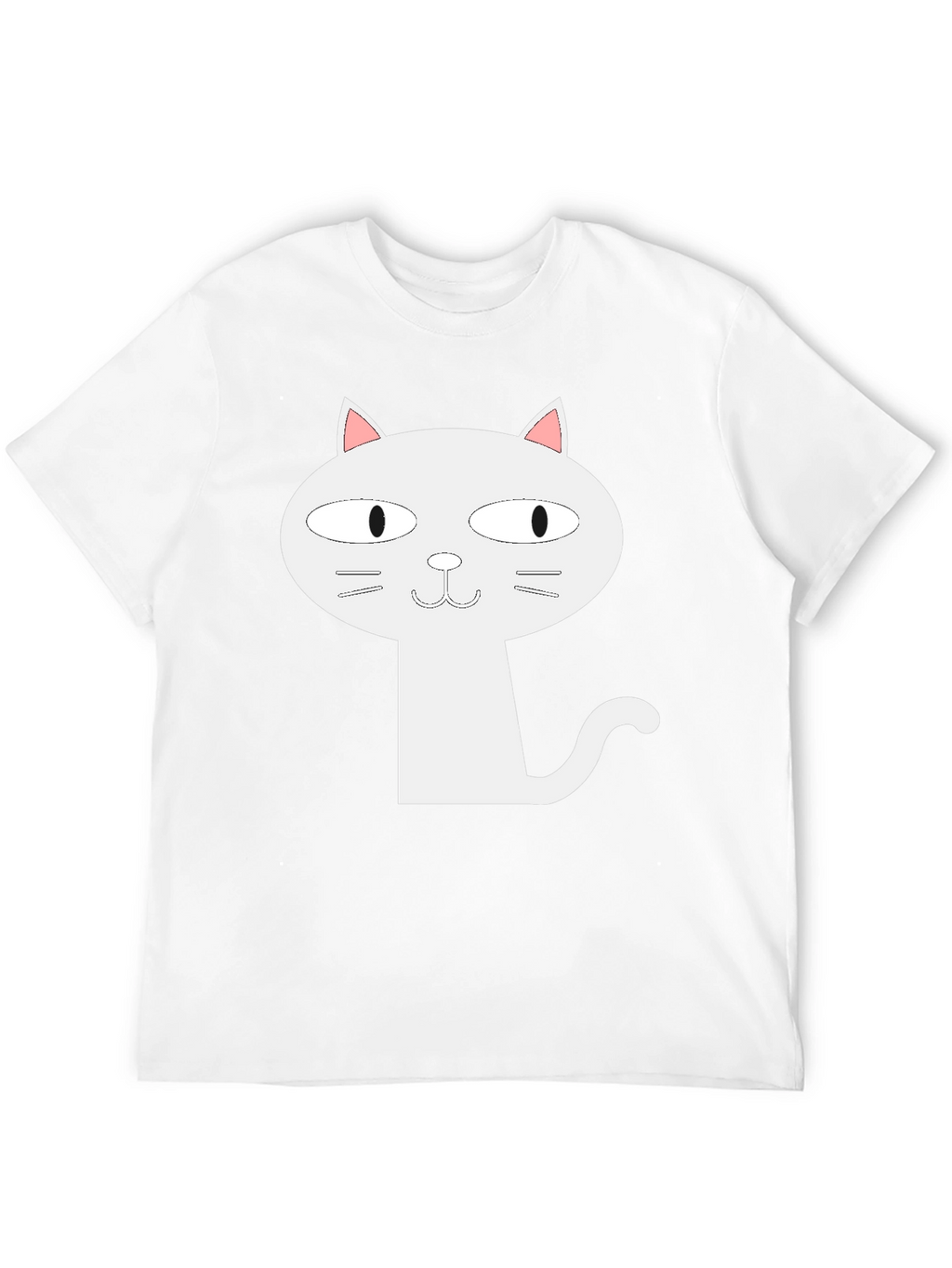 Cartoon Cat Graphic T-Shirt - Black