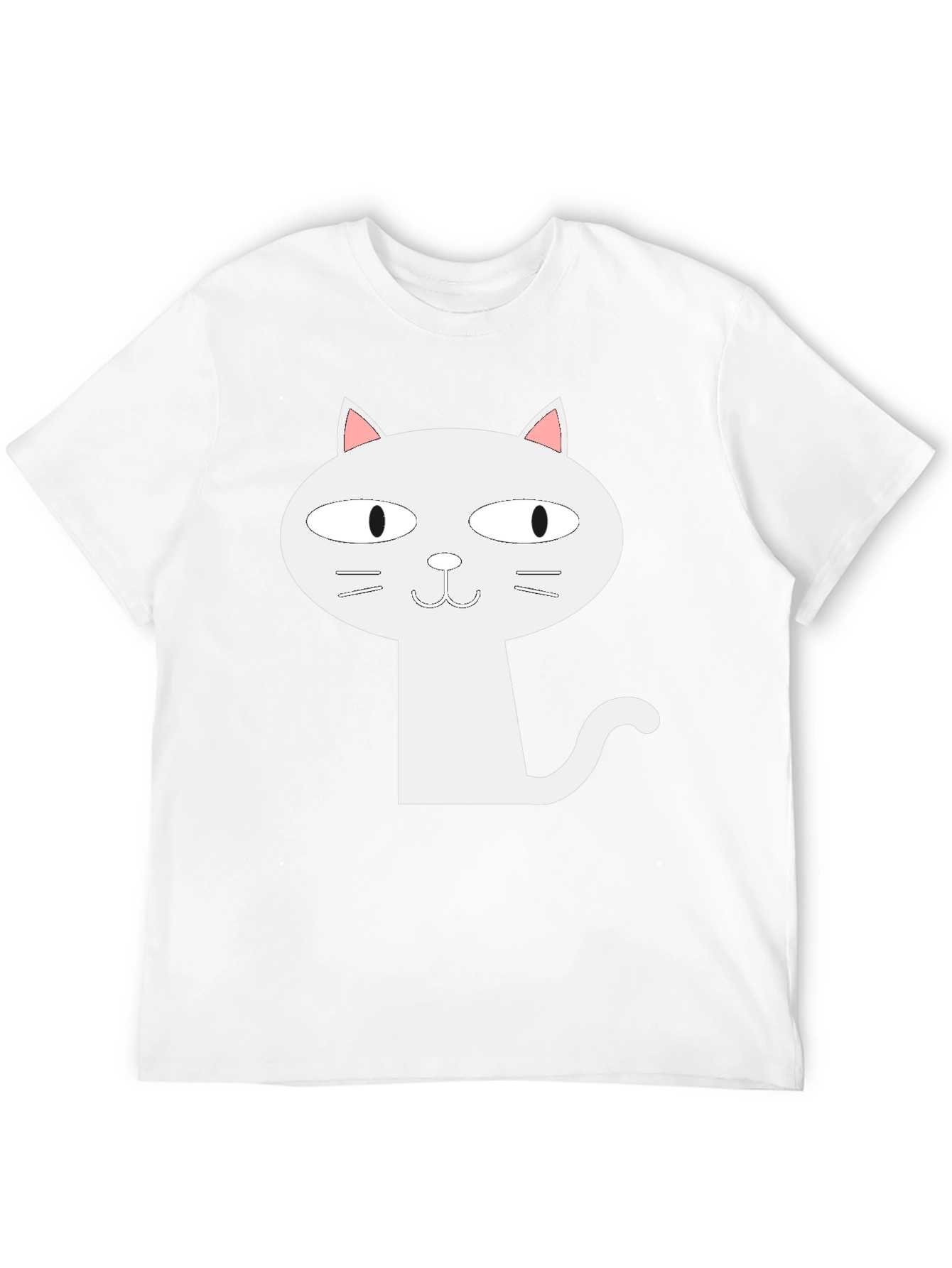 Cartoon Cat Graphic T-Shirt - Black
