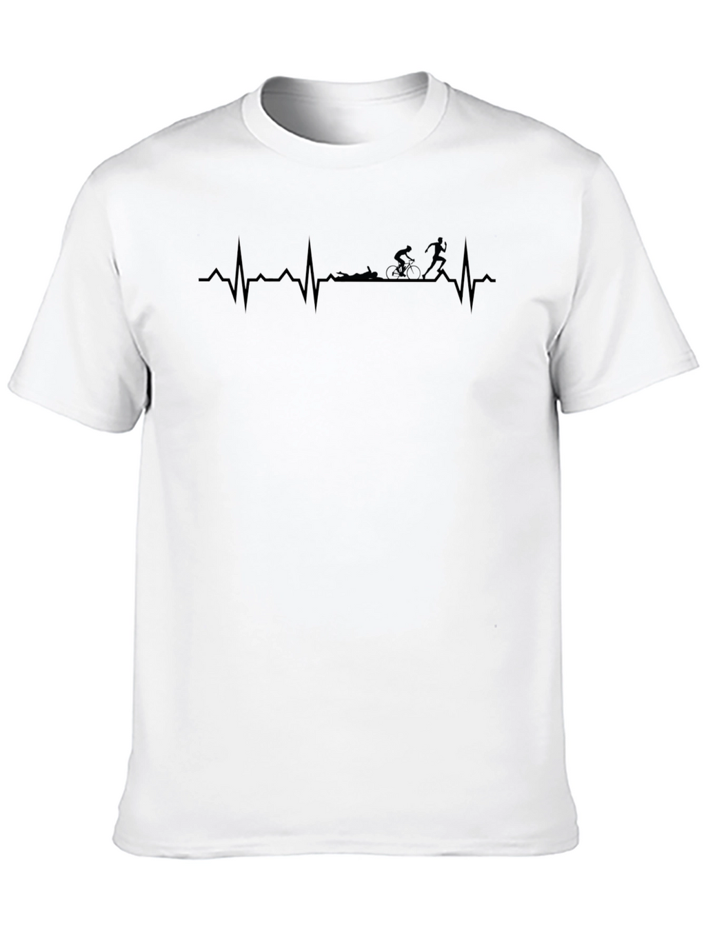 Triathlon Heartbeat T-Shirt - Swim Bike Run