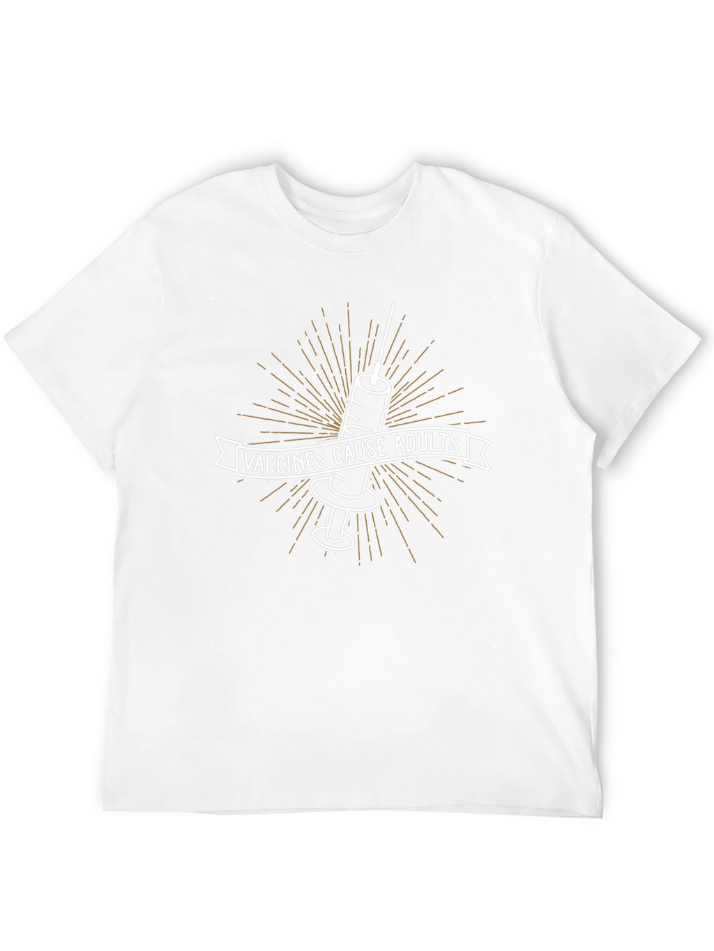Vaccines Cause Adults Graphic Tee - Black Cotton T-Shirt