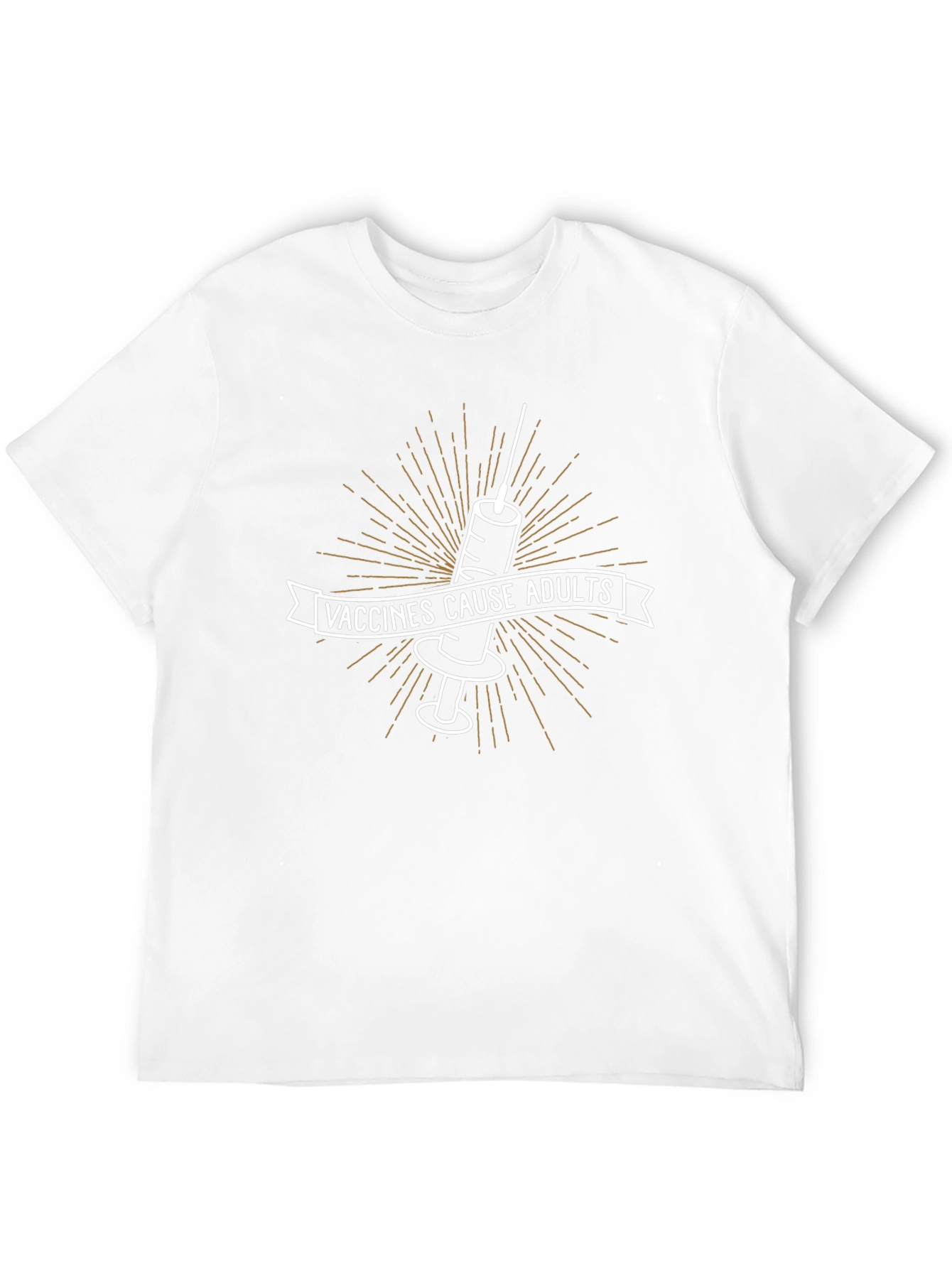 Vaccines Cause Adults Graphic Tee - Black Cotton T-Shirt