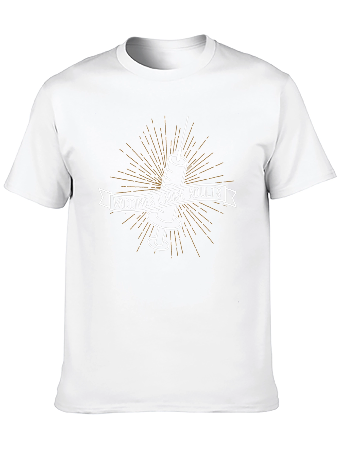 Vaccines Cause Adults Graphic Tee - Black Cotton T-Shirt