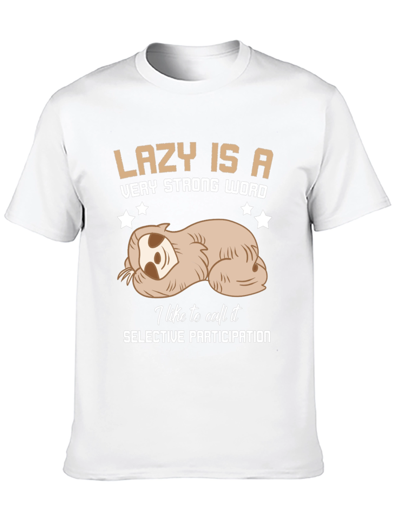 Lazy Sloth Graphic Tee: Selective Participation T-Shirt
