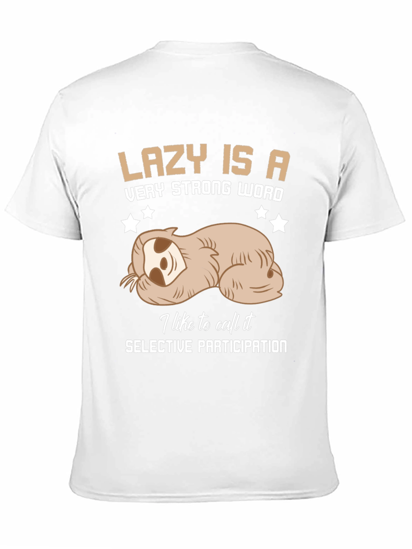 Lazy Sloth Graphic Tee: Selective Participation T-Shirt