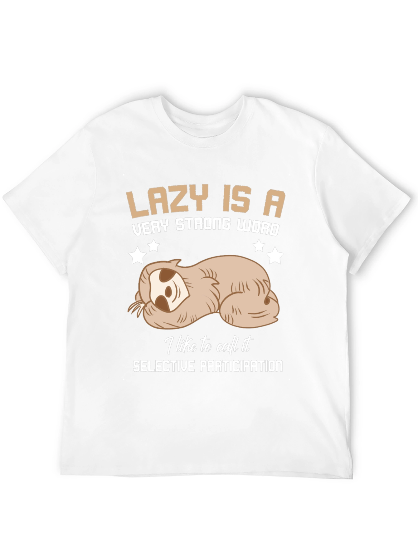 Lazy Sloth Graphic Tee: Selective Participation T-Shirt