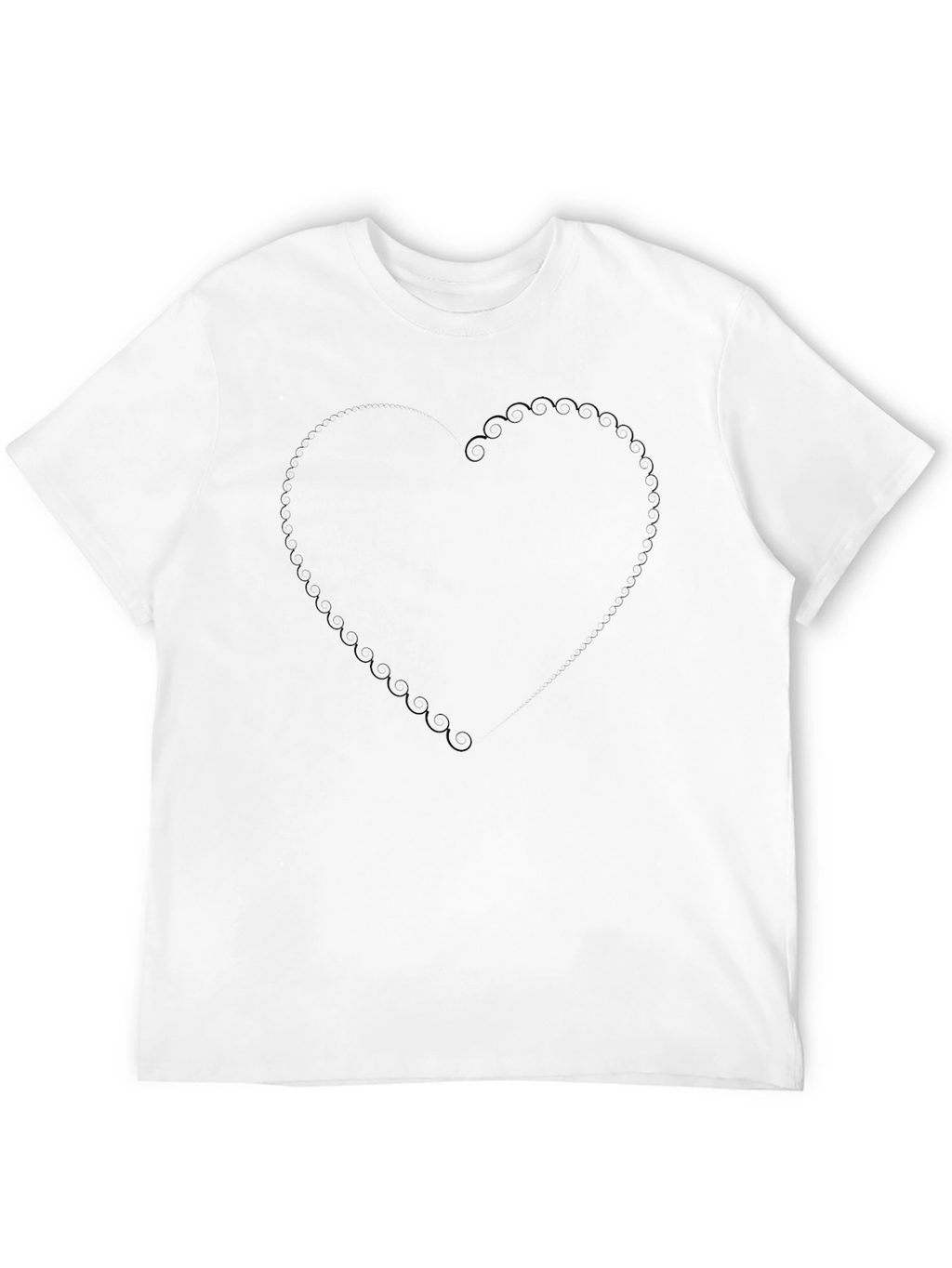 Swirl Heart Graphic Tee - Stylish Unisex Black T-Shirt