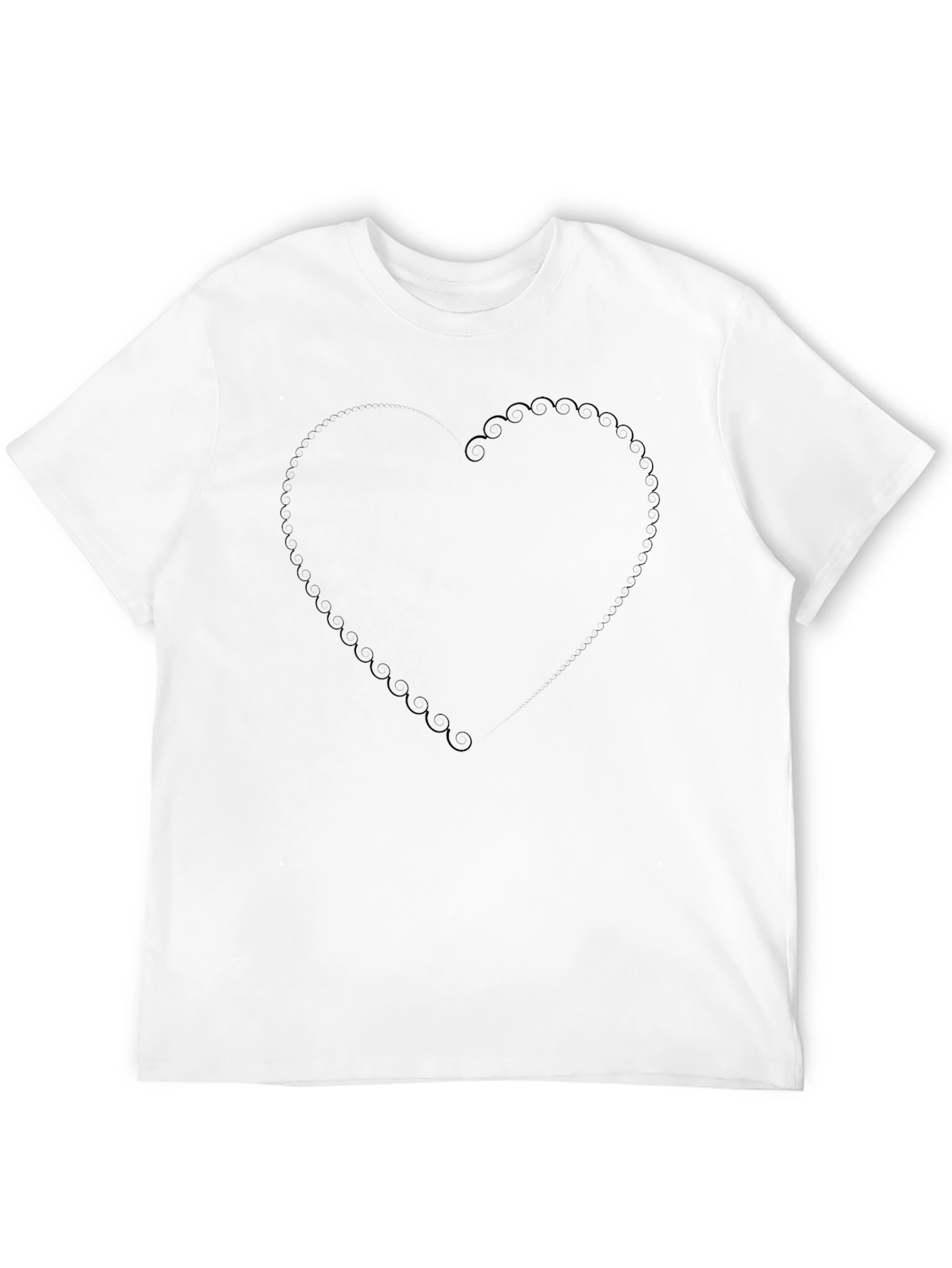 Swirl Heart Graphic Tee - Stylish Unisex Black T-Shirt
