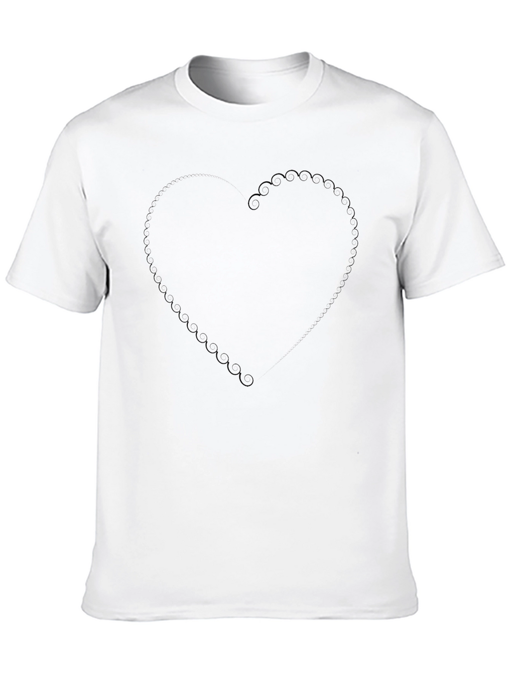 Swirl Heart Graphic Tee - Stylish Unisex Black T-Shirt