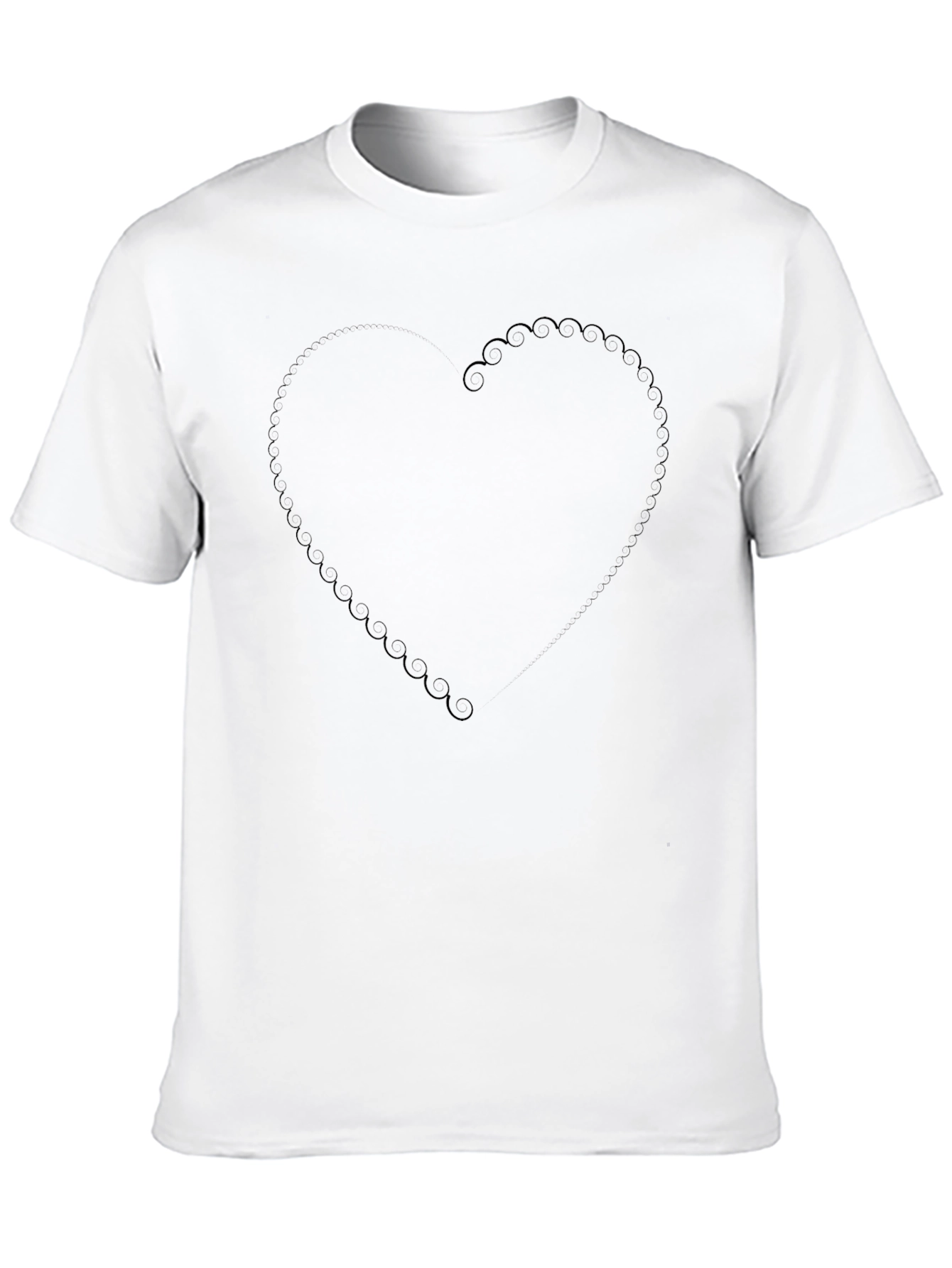 Swirl Heart Graphic Tee - Stylish Unisex Black T-Shirt