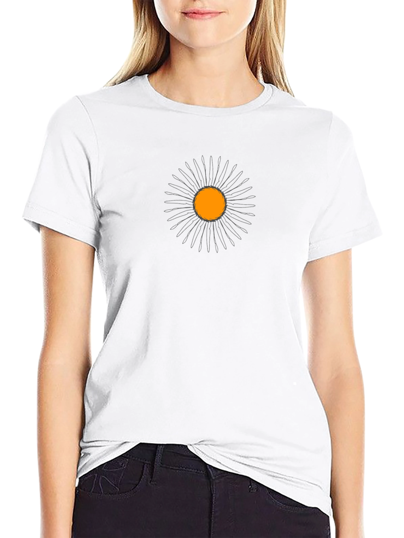 Abstract Floral Graphic Black Tee