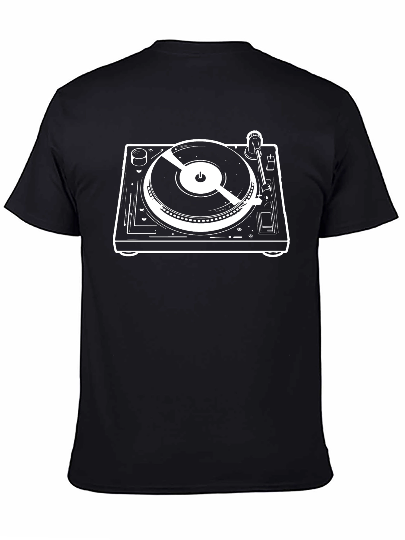 DJ Turntable Graphic Tee - Black