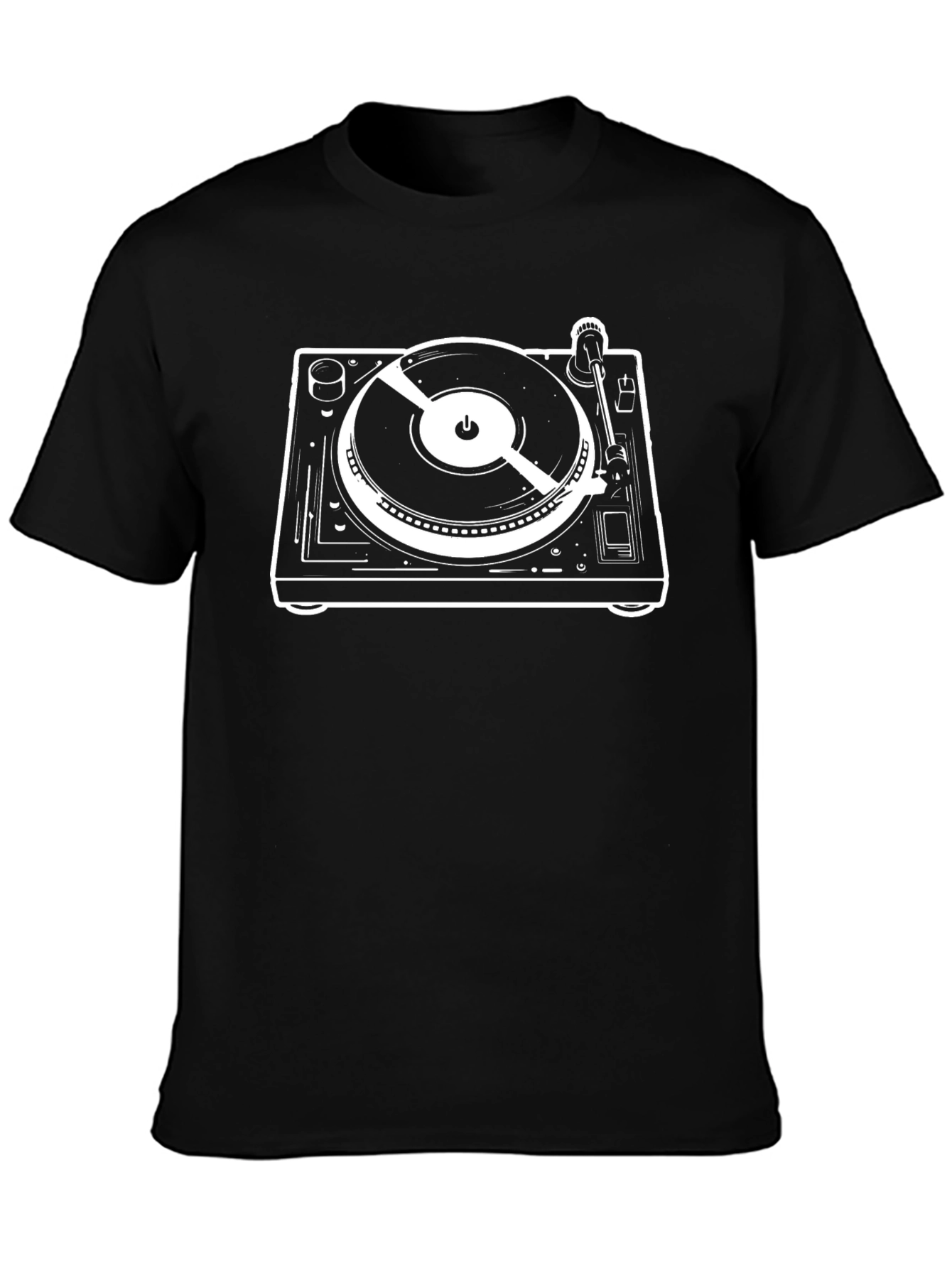 DJ Turntable Graphic Tee - Black