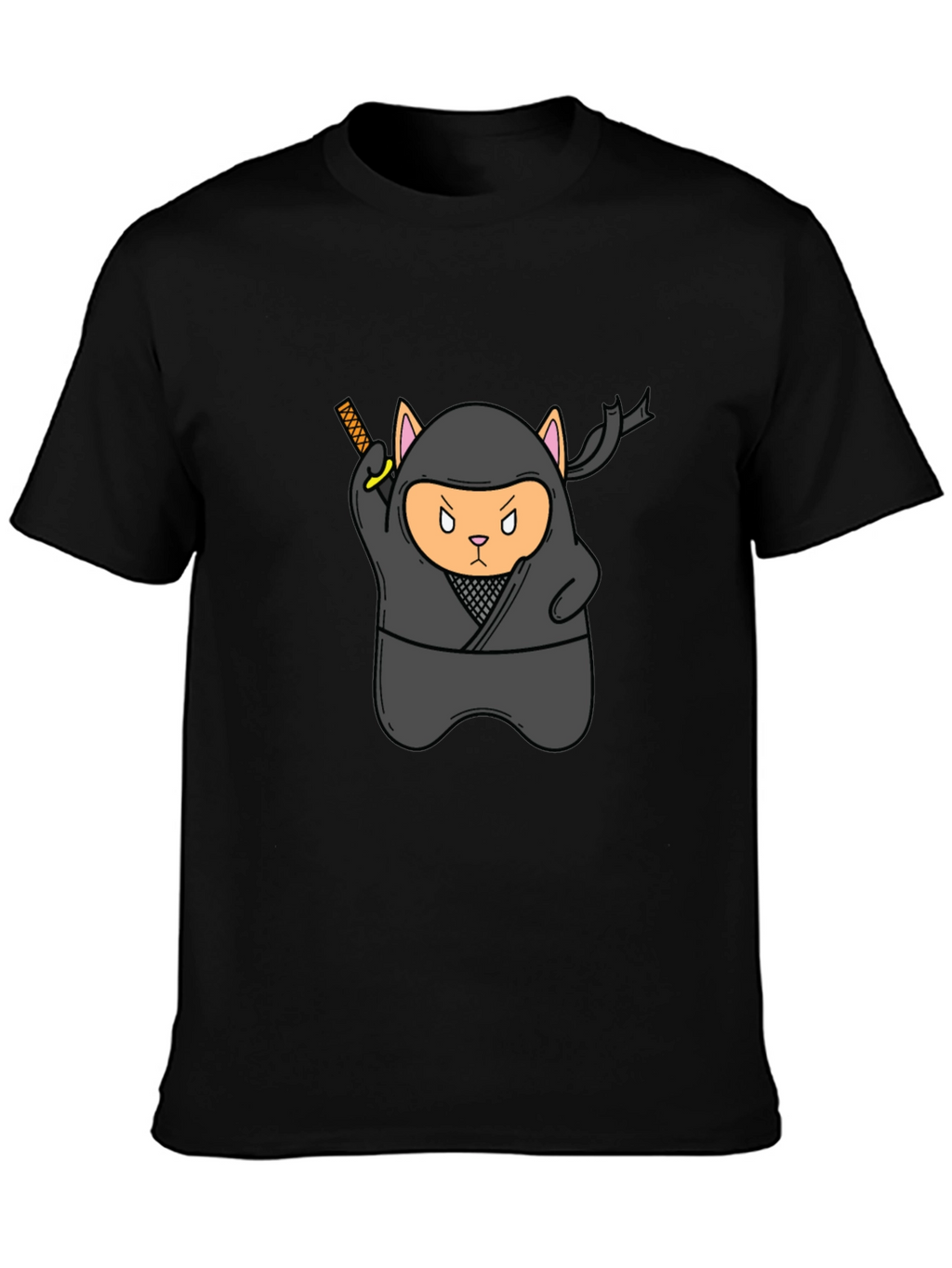 Ninja Cat Black T-Shirt - Stealth Mode Activated!