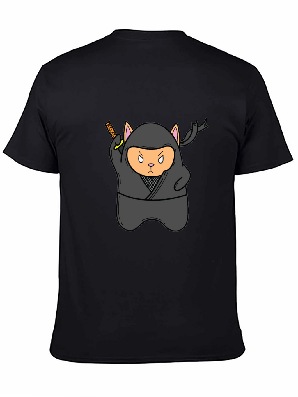 Ninja Cat Black T-Shirt - Stealth Mode Activated!