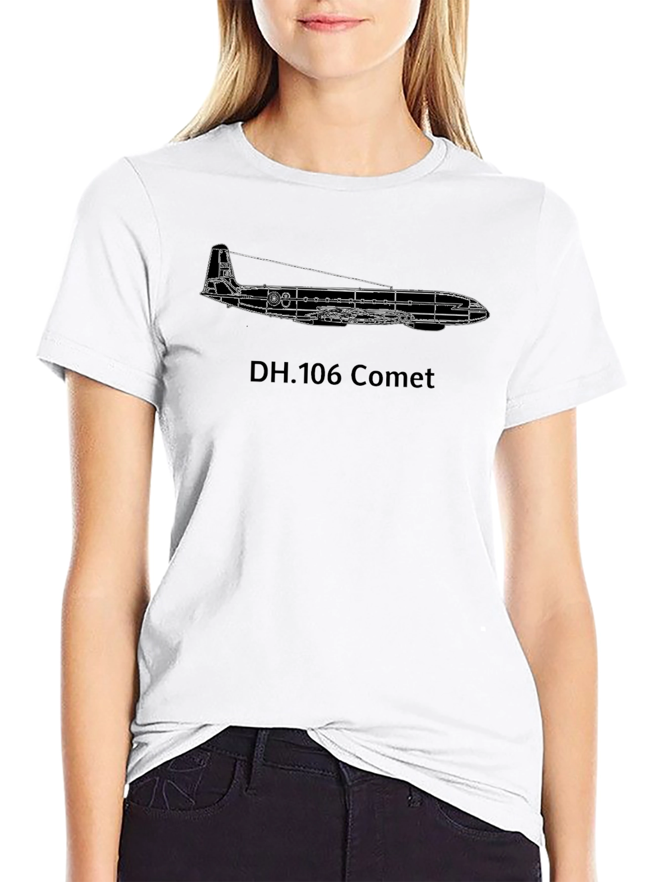 DH.106 Comet Airplane Blueprint Graphic T-Shirt