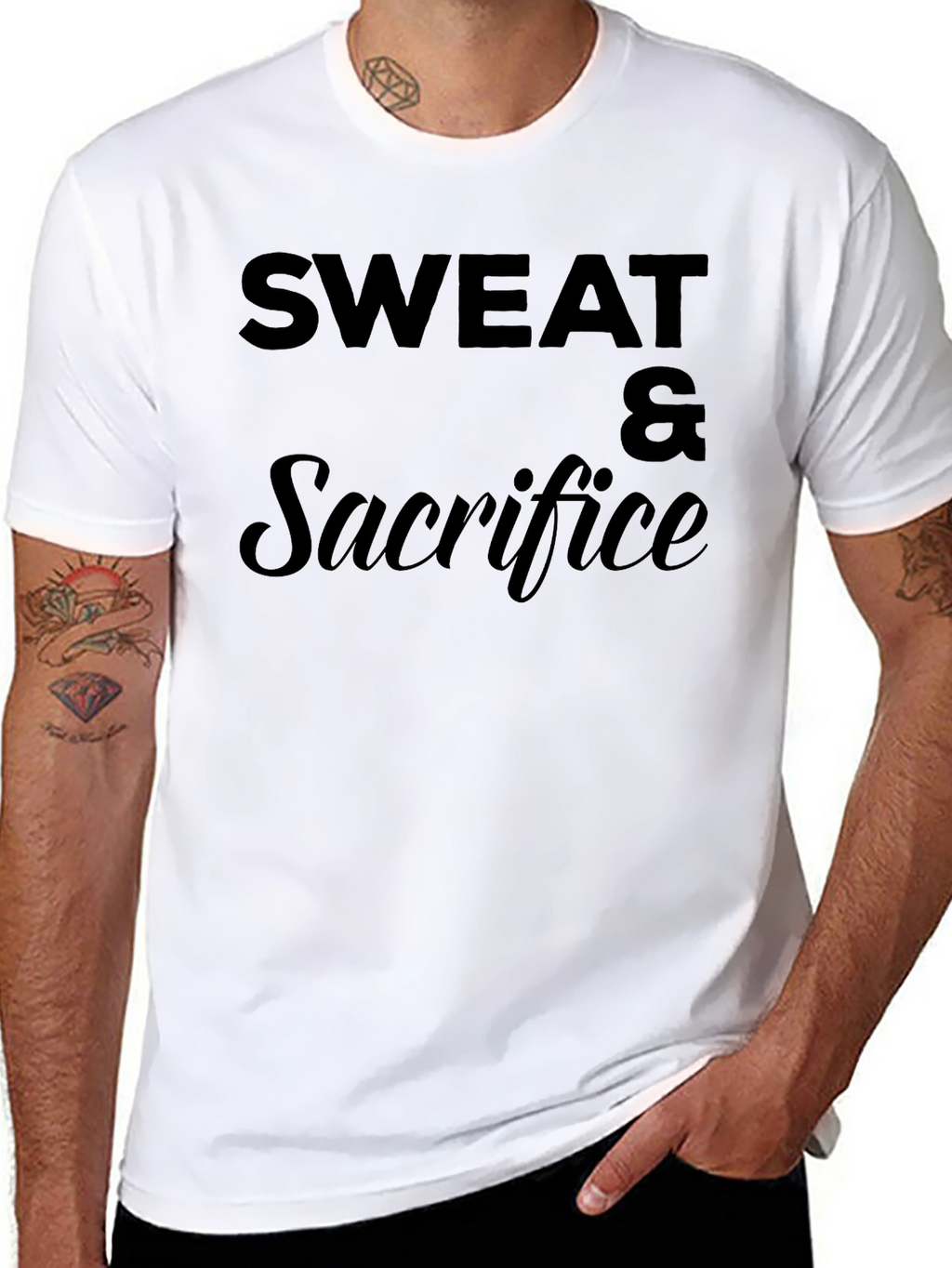 Sweat & Sacrifice Black Graphic T-Shirt