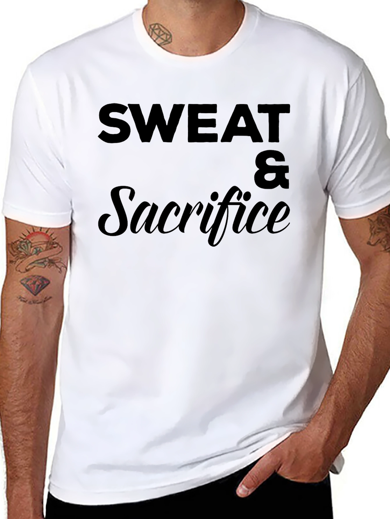 Sweat & Sacrifice Black Graphic T-Shirt