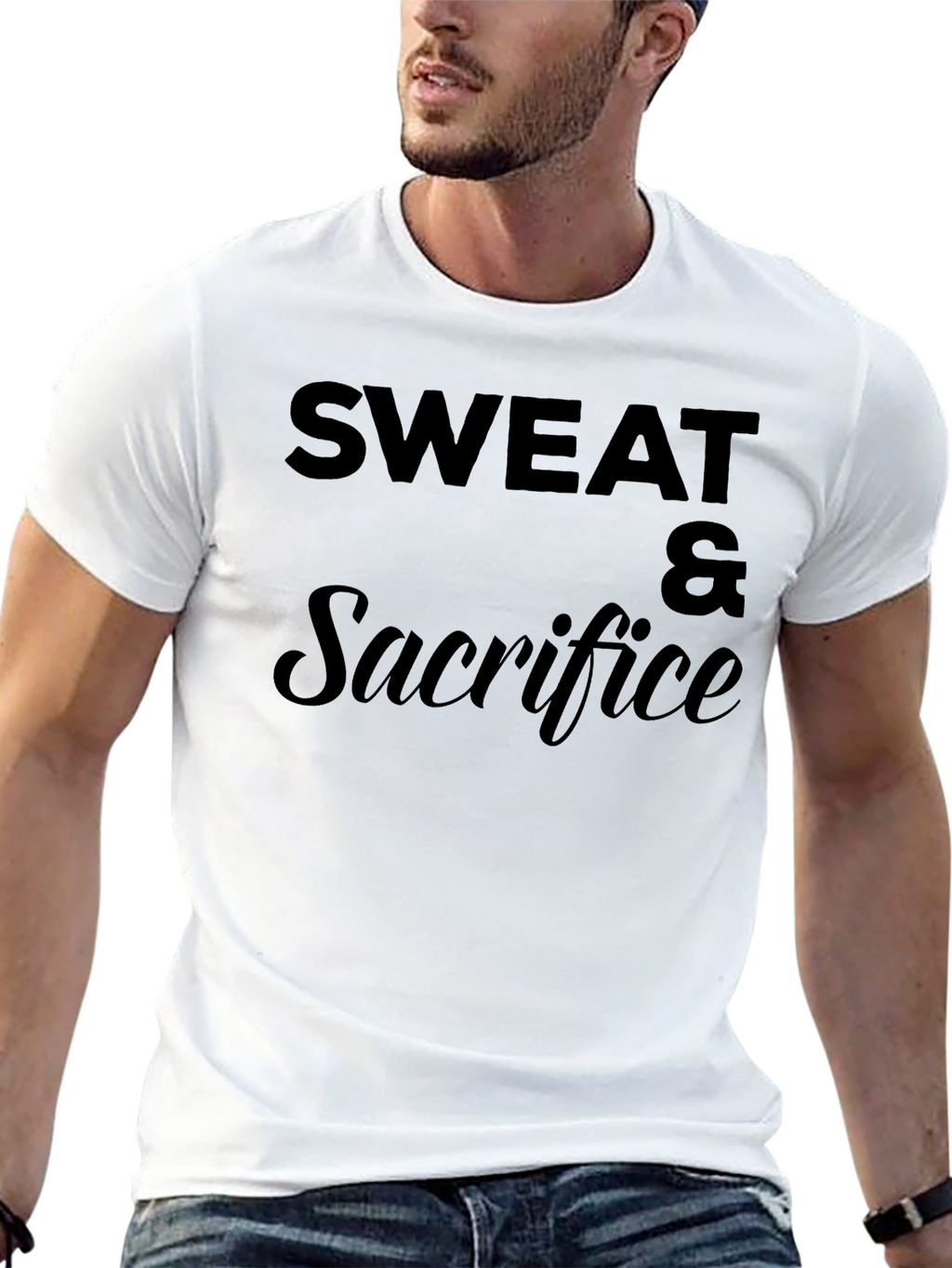 Sweat & Sacrifice Black Graphic T-Shirt