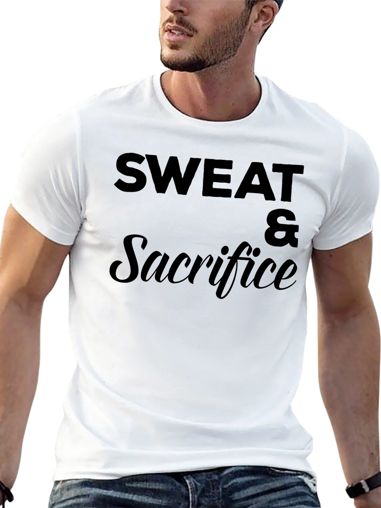Sweat & Sacrifice Black Graphic T-Shirt
