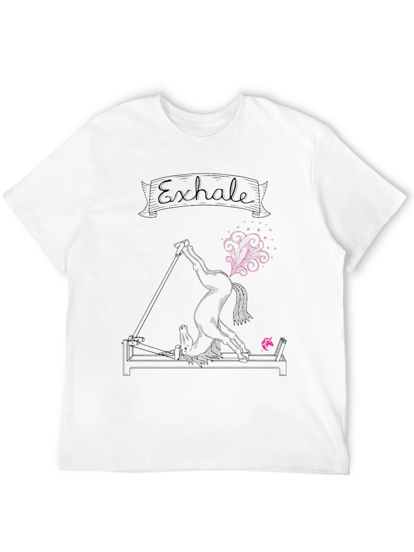 Exhale Unicorn Yoga Funny Graphic T-Shirt
