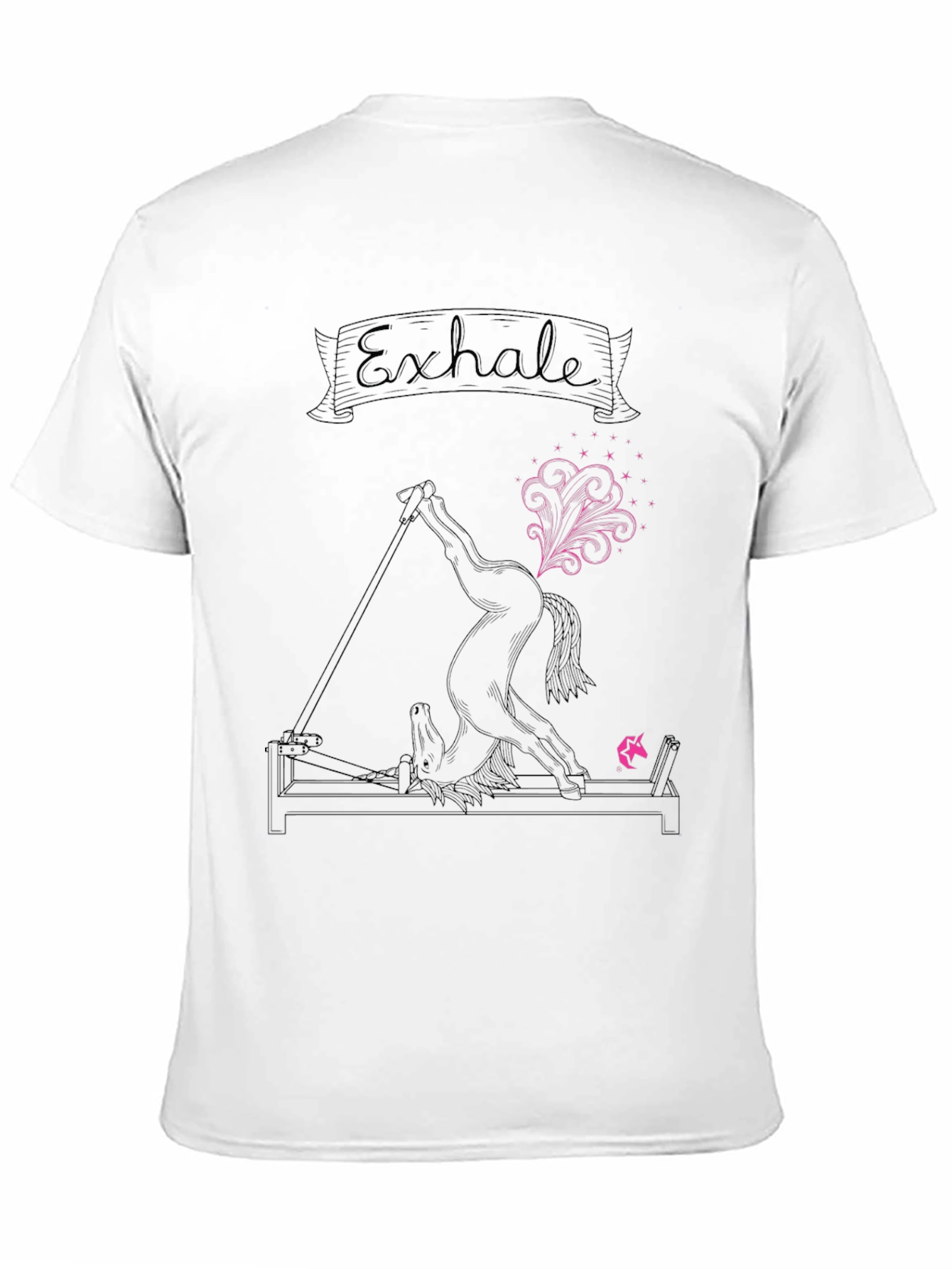 Exhale Unicorn Yoga Funny Graphic T-Shirt