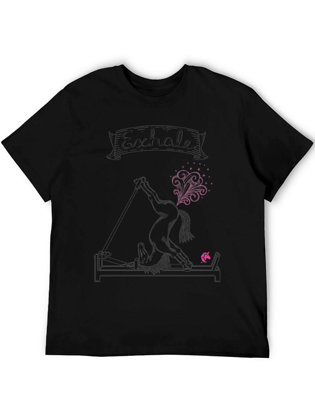 Exhale Unicorn Yoga Funny Graphic T-Shirt