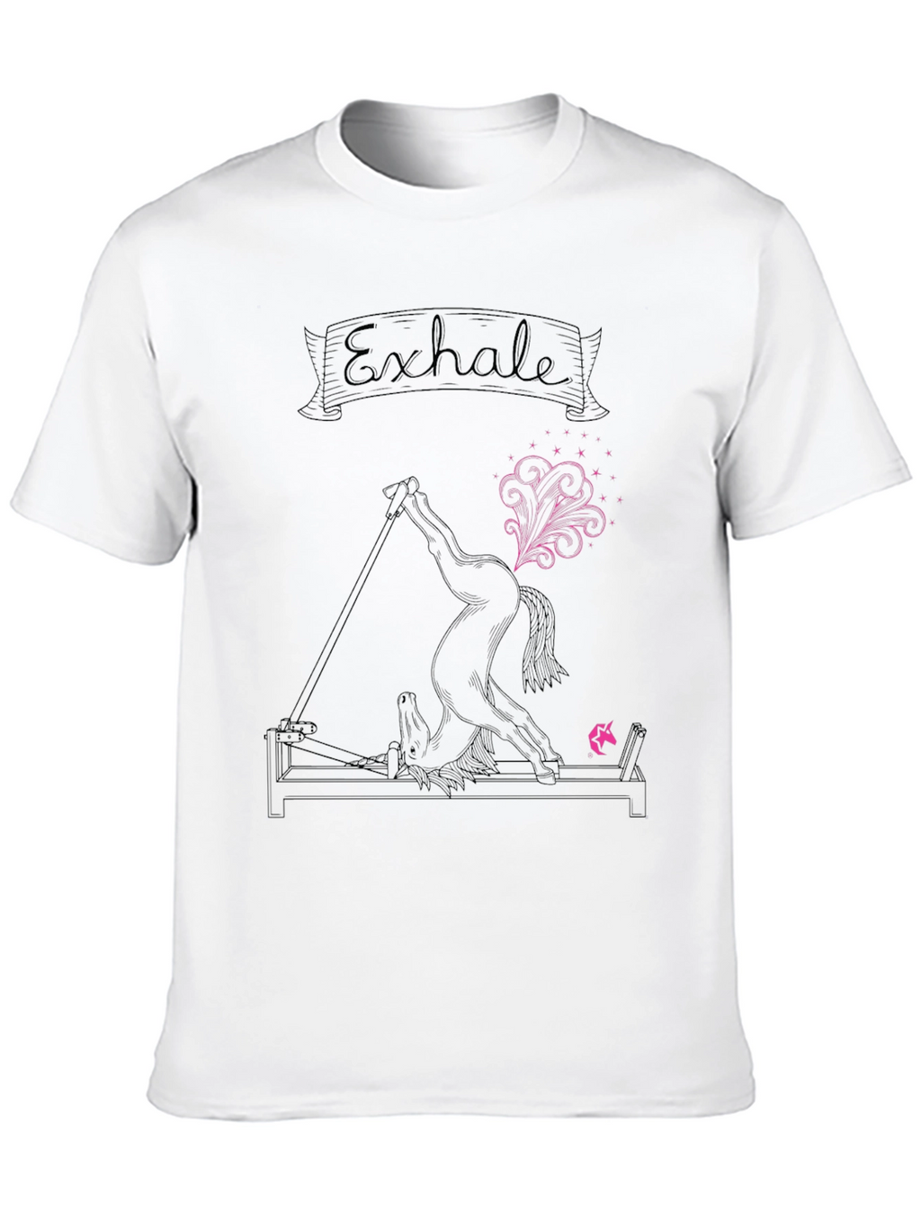 Exhale Unicorn Yoga Funny Graphic T-Shirt