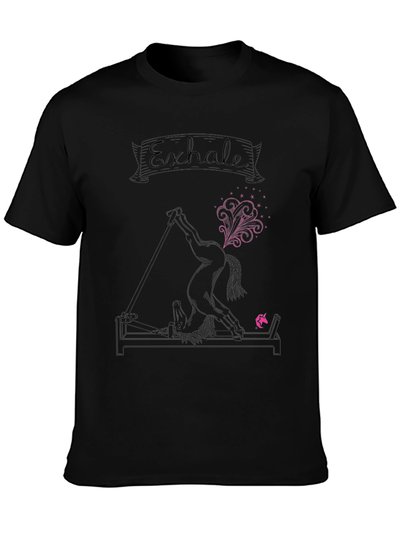Exhale Unicorn Yoga Funny Graphic T-Shirt