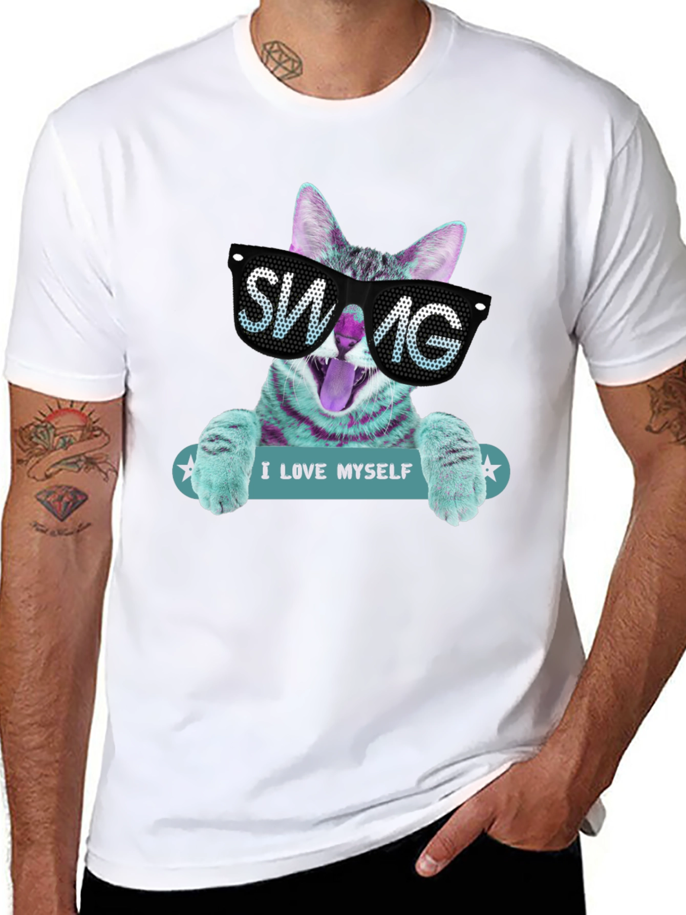 Cool Cat SWAG Graphic T-Shirt