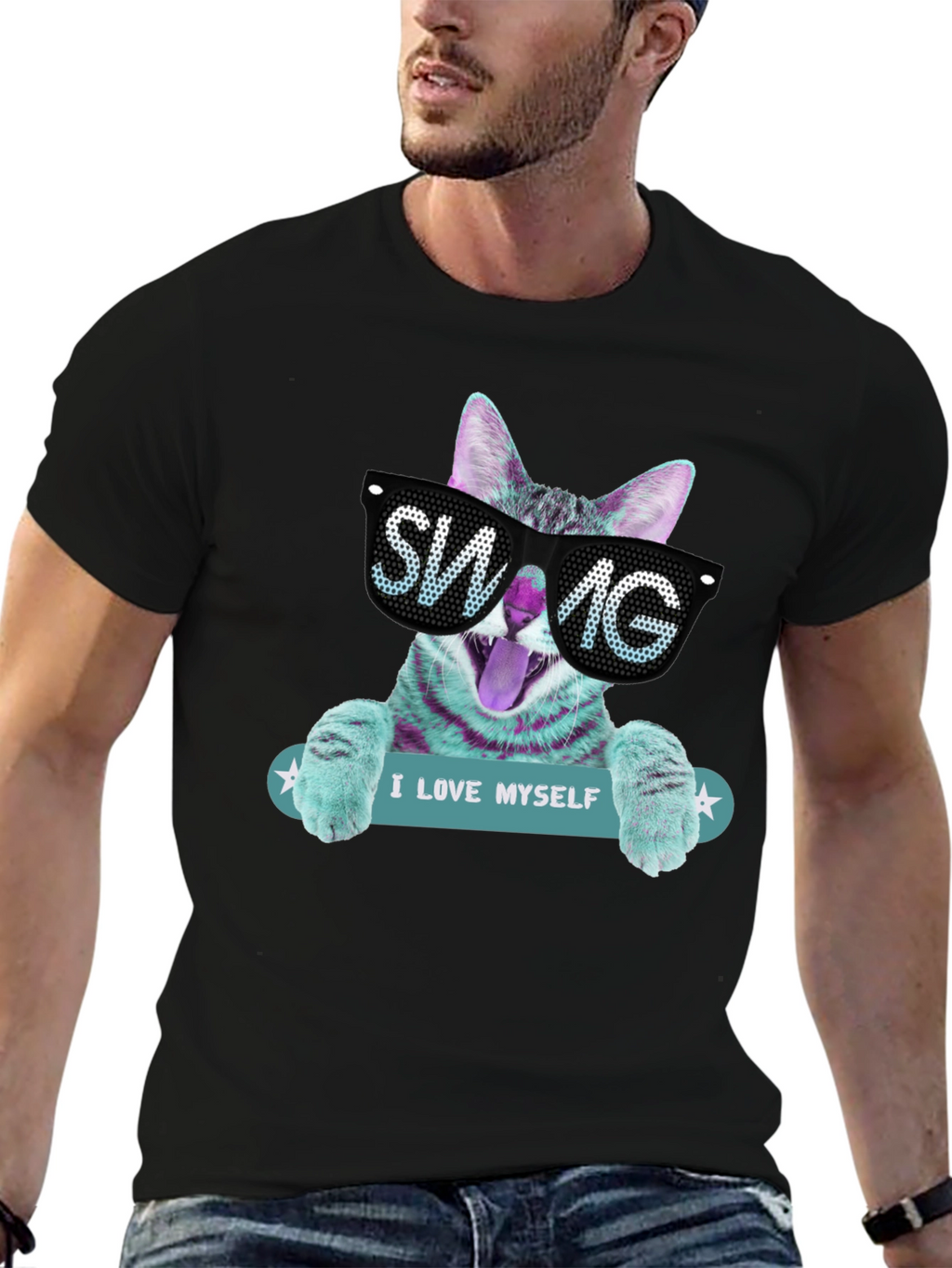 Cool Cat SWAG Graphic T-Shirt