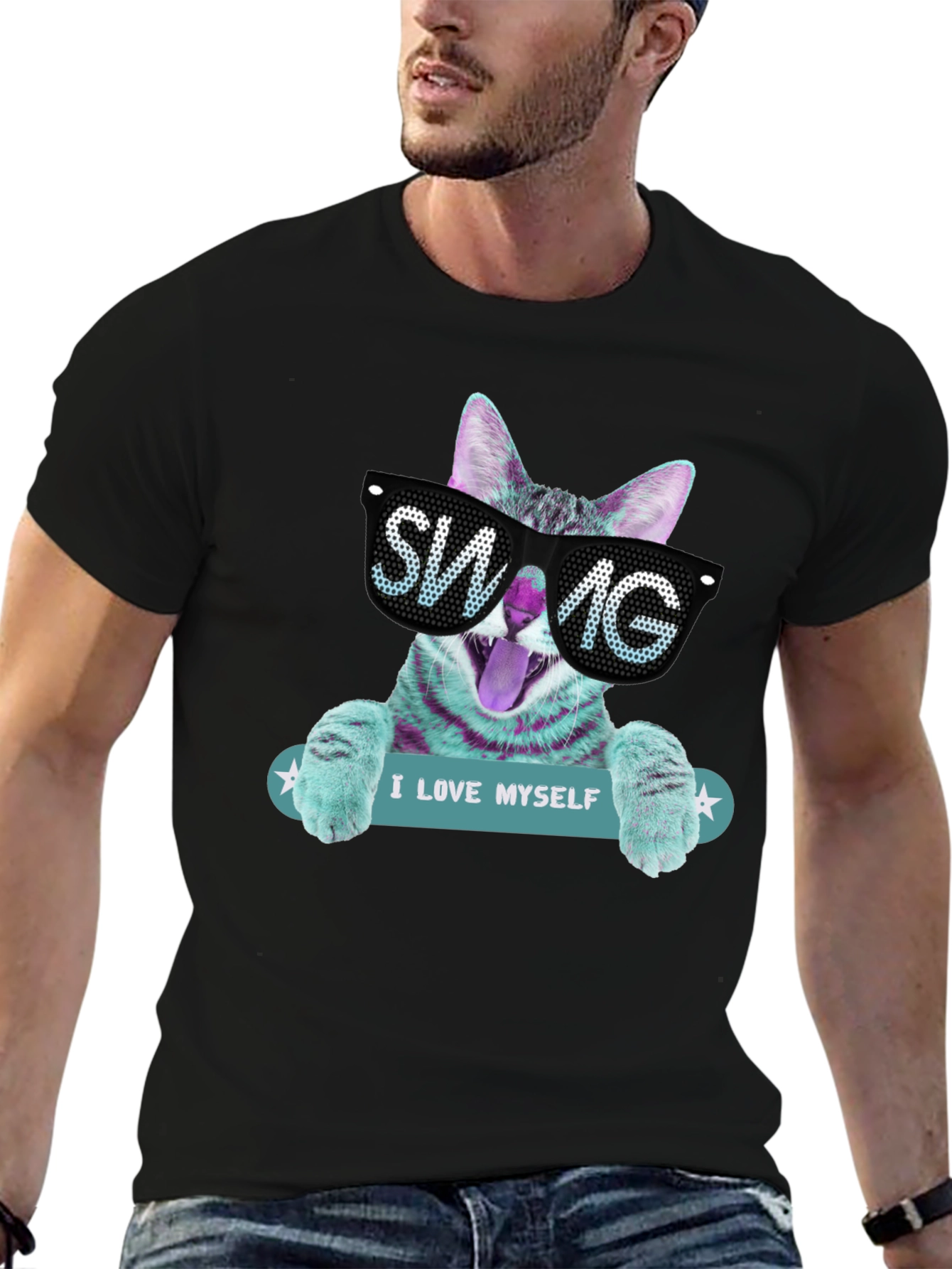 Cool Cat SWAG Graphic T-Shirt