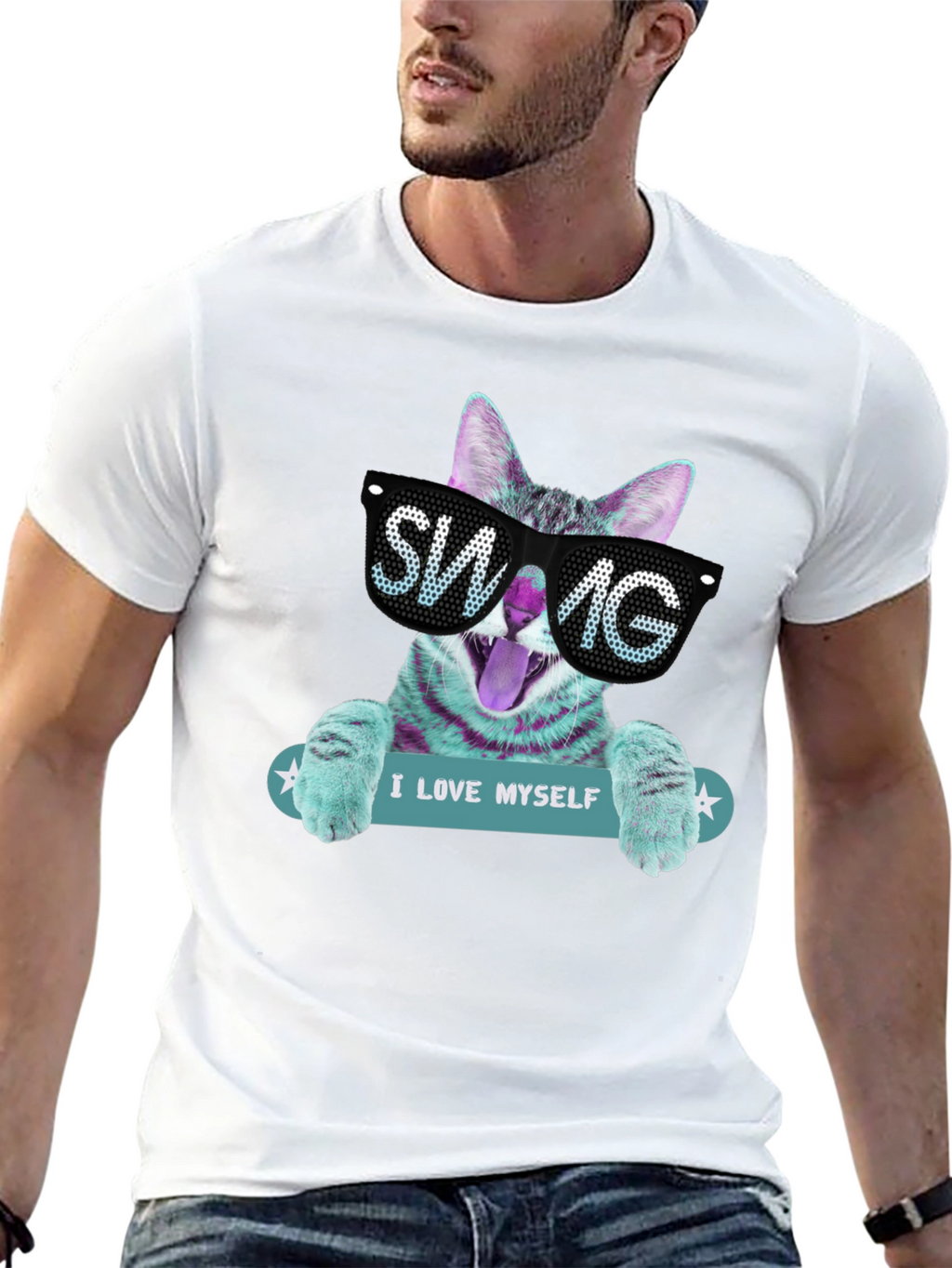 Cool Cat SWAG Graphic T-Shirt