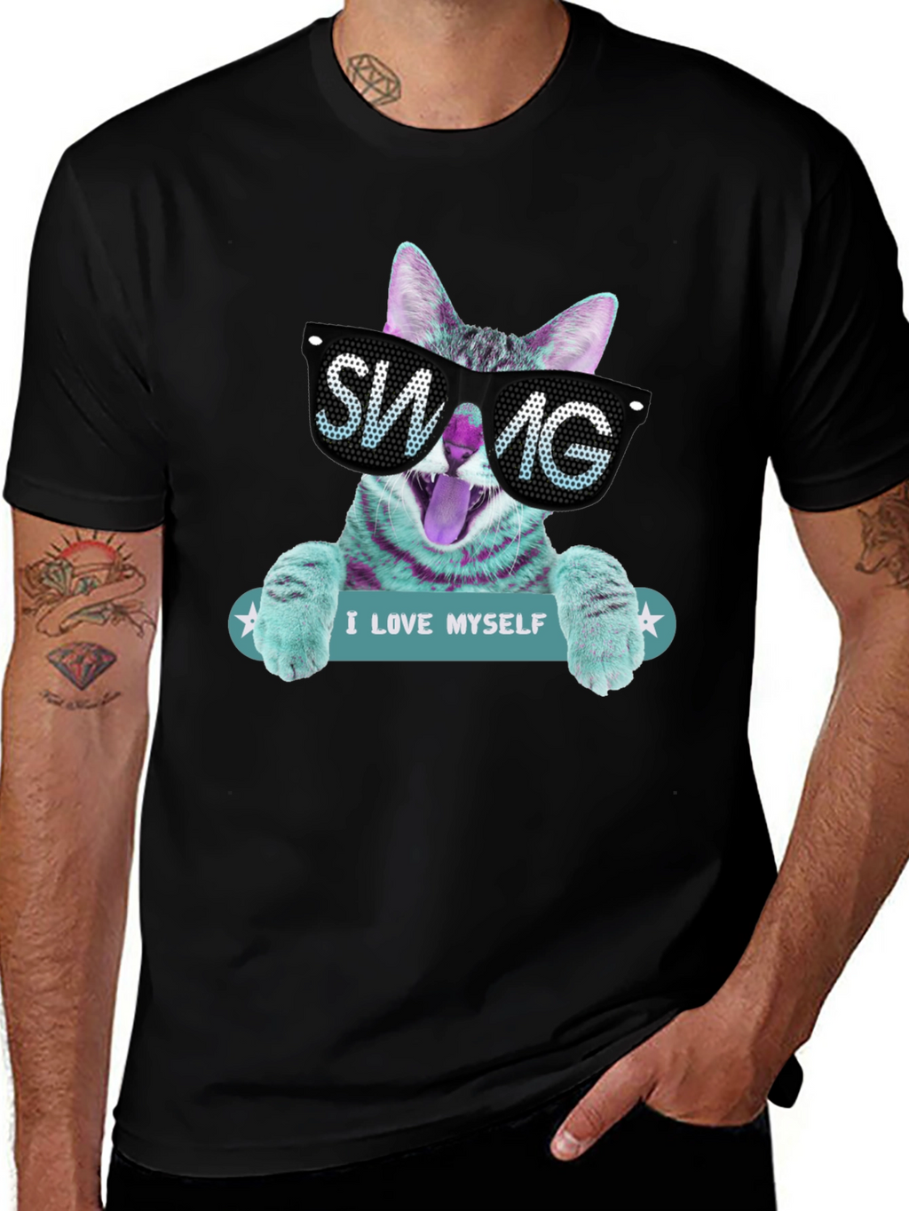 Cool Cat SWAG Graphic T-Shirt
