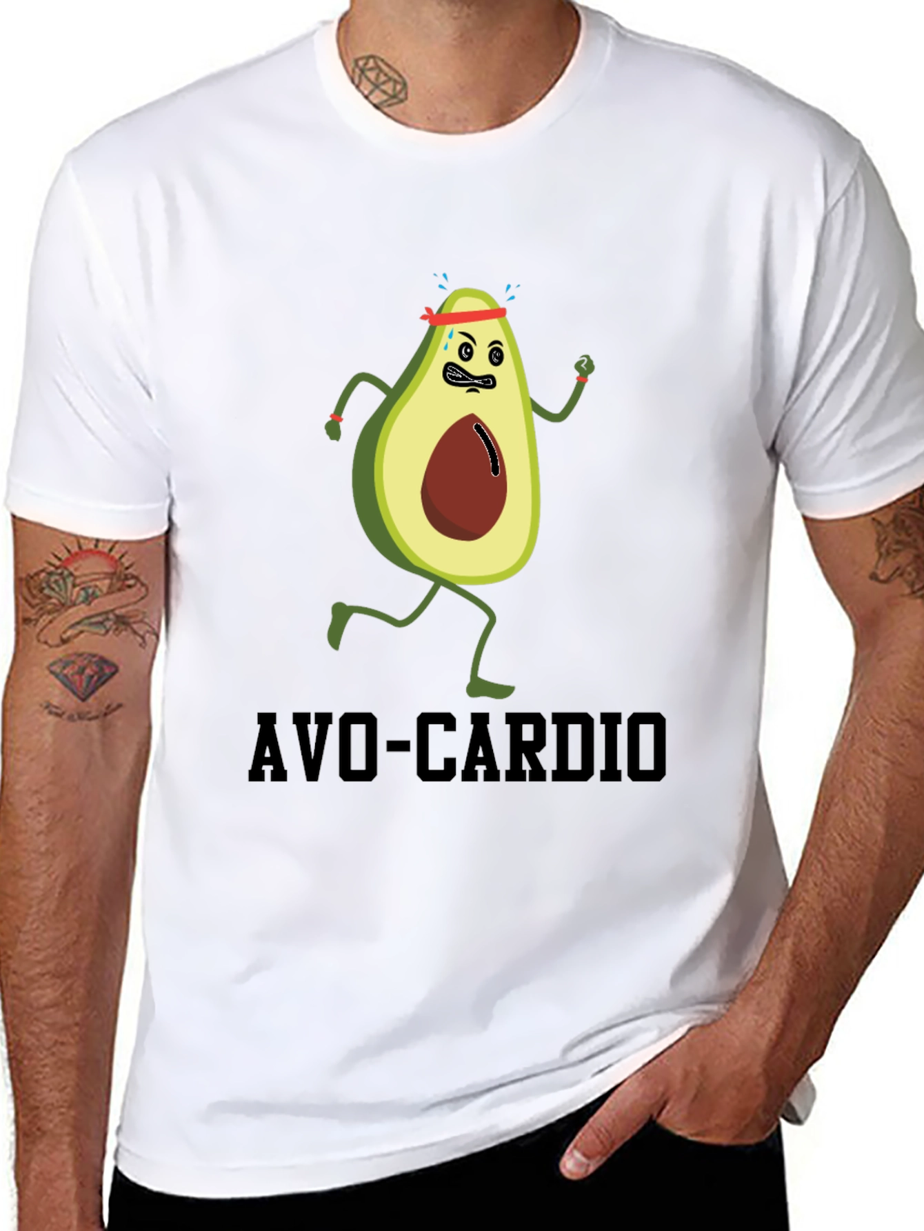 Avo-Cardio Funny Avocado Running T-Shirt