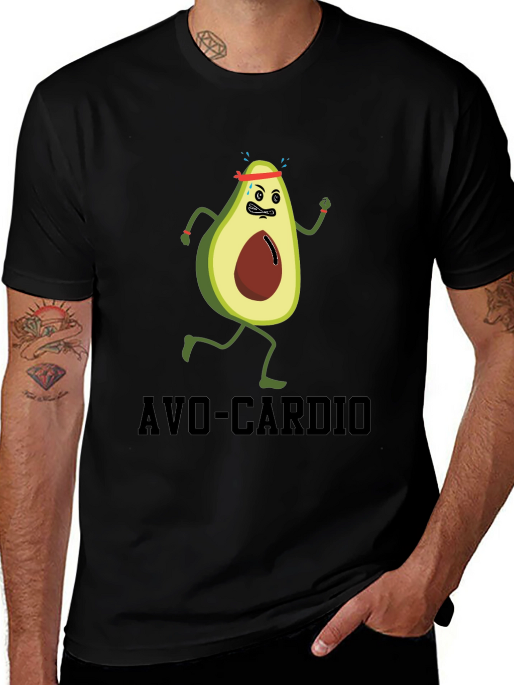 Avo-Cardio Funny Avocado Running T-Shirt