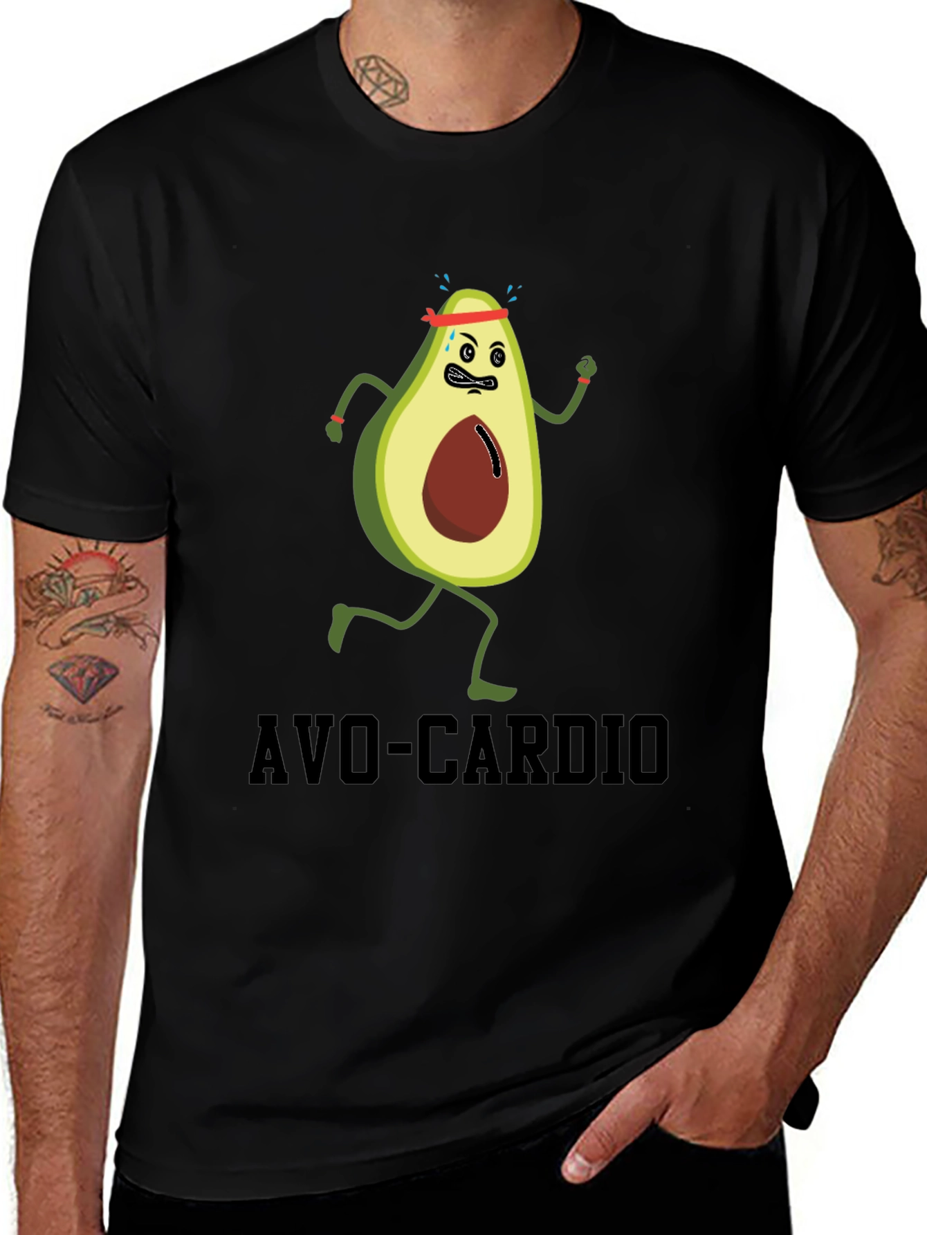 Avo-Cardio Funny Avocado Running T-Shirt
