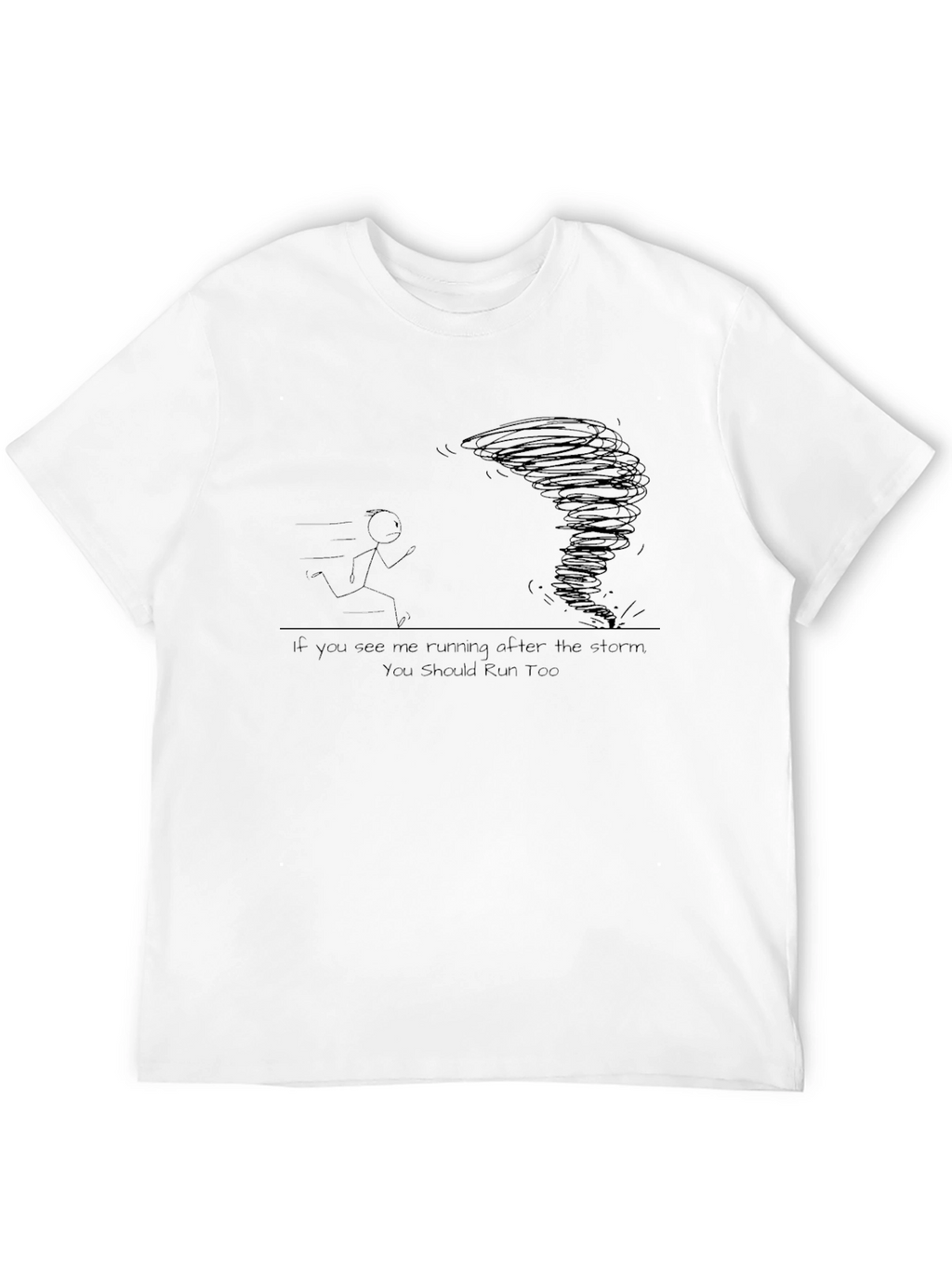 Run From the Storm Black Graphic T-Shirt