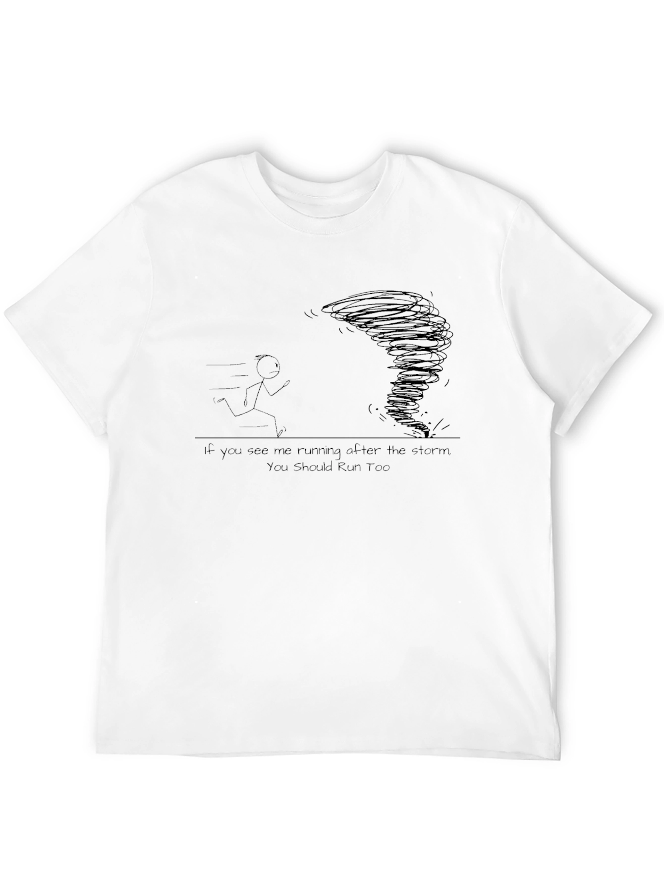 Run From the Storm Black Graphic T-Shirt