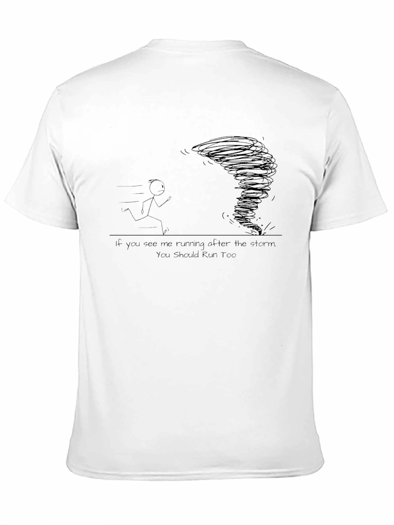 Run From the Storm Black Graphic T-Shirt