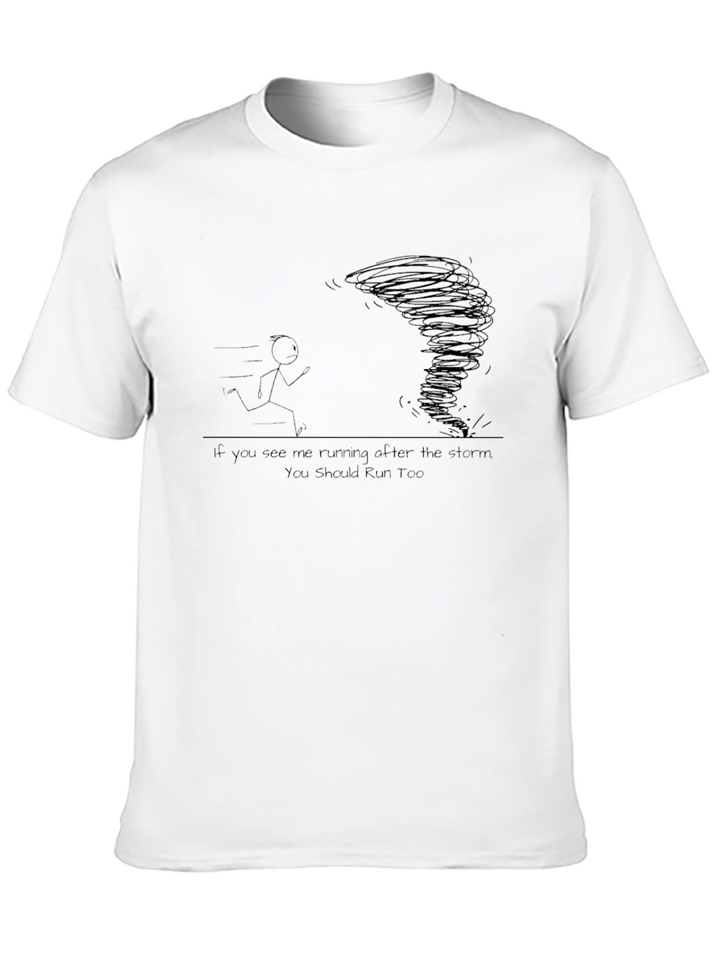 Run From the Storm Black Graphic T-Shirt