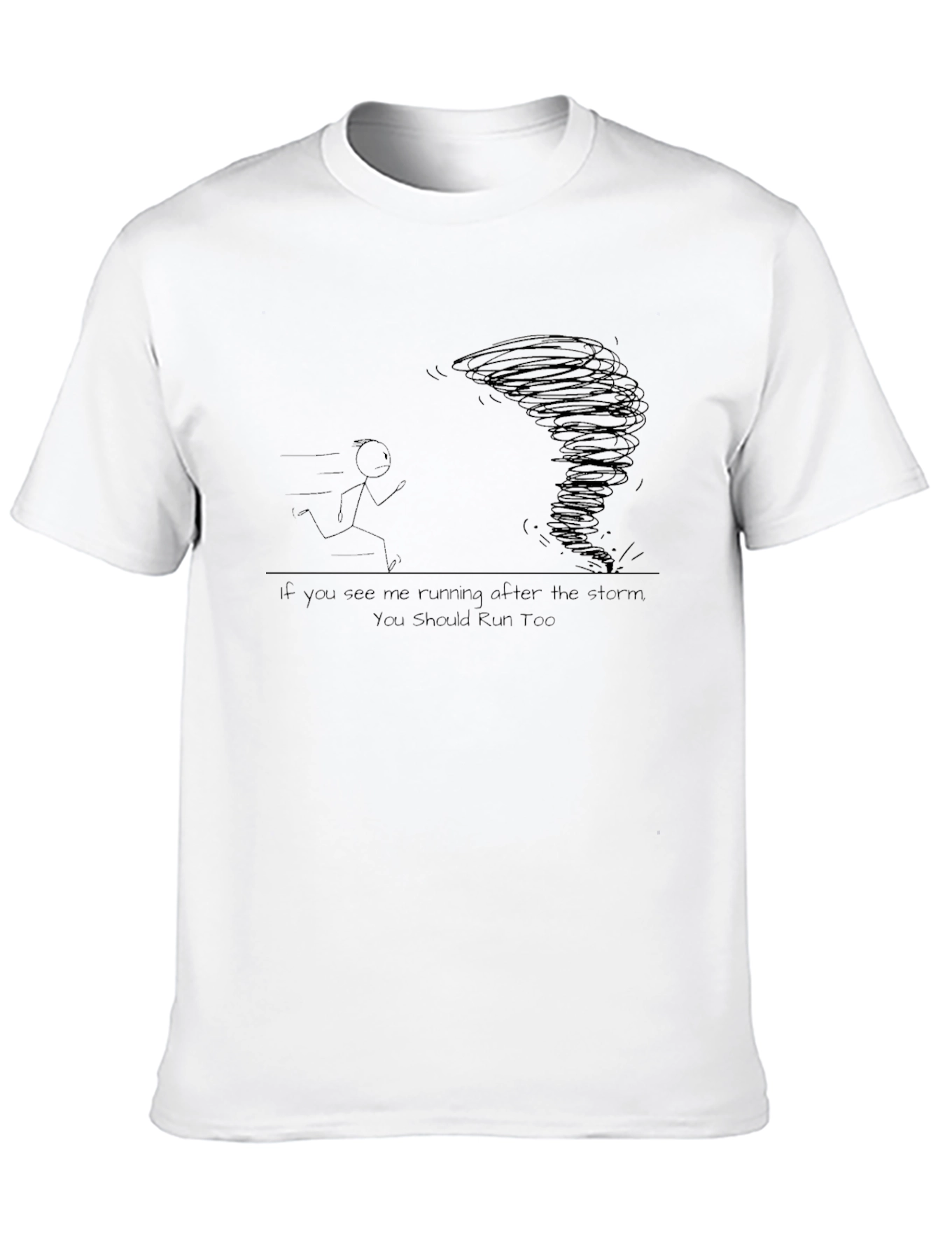 Run From the Storm Black Graphic T-Shirt