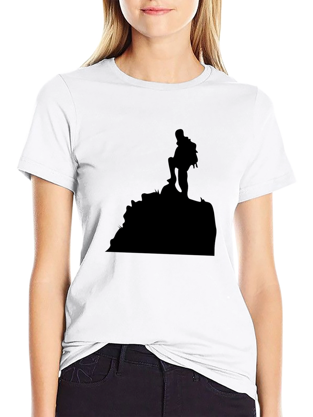 Mountain Hiker Graphic Tee - Black Cotton T-Shirt