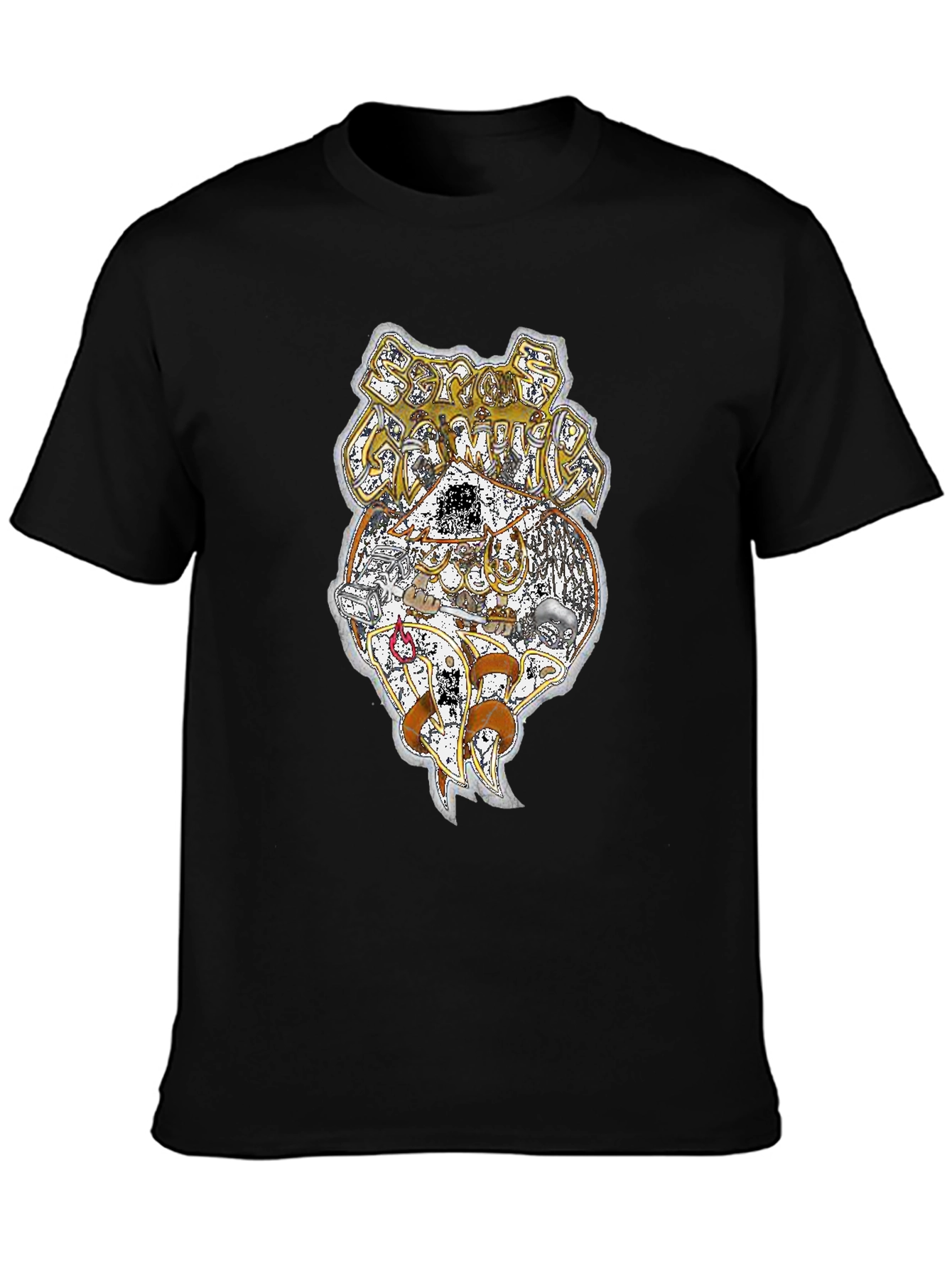 Vintage Style Band Tee - Black