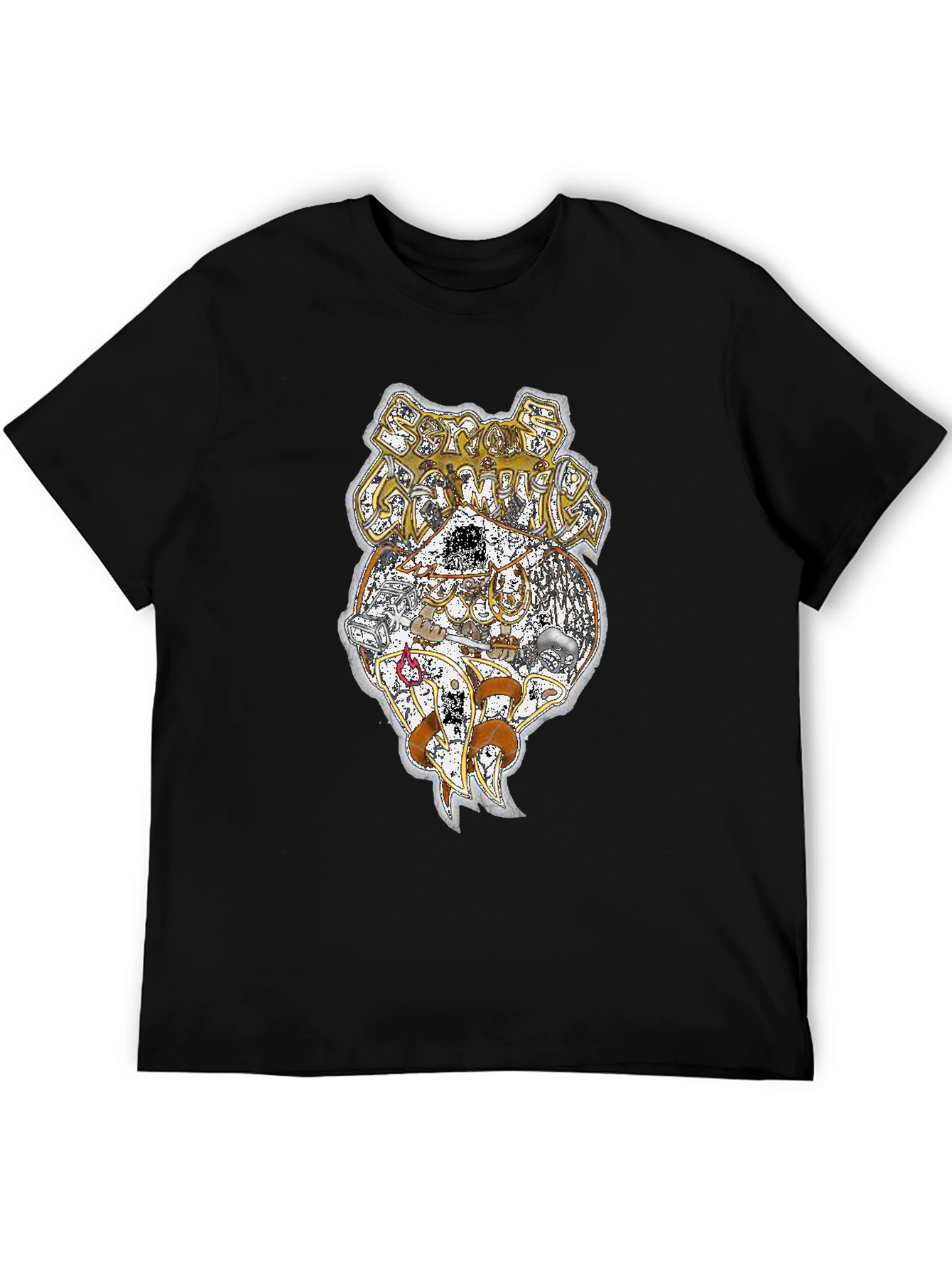 Vintage Style Band Tee - Black