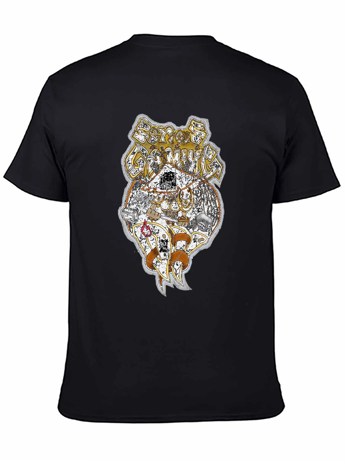 Vintage Style Band Tee - Black